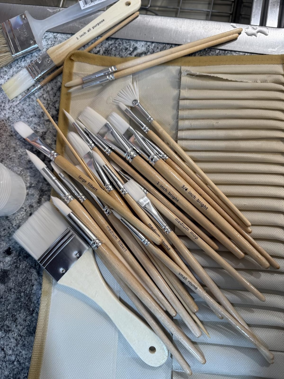 Paint Brushes Set of 24 Pieces with Canvas Brush Case customer photo 2