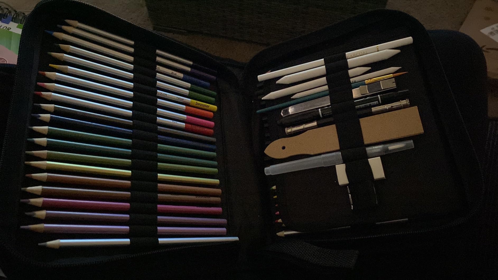 Soucolor 73Pcs Art Supplies Drawing Kit Sketch Pencils Set Adults Gift customer photo 2