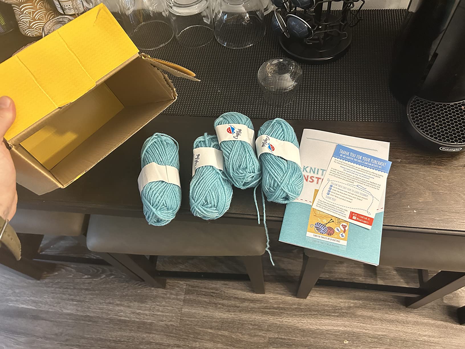 CraftLab Knitting Kit - Beginner Knitting Supplies with Wool Yarn, Needles, Instructions, DIY Gift customer photo 2