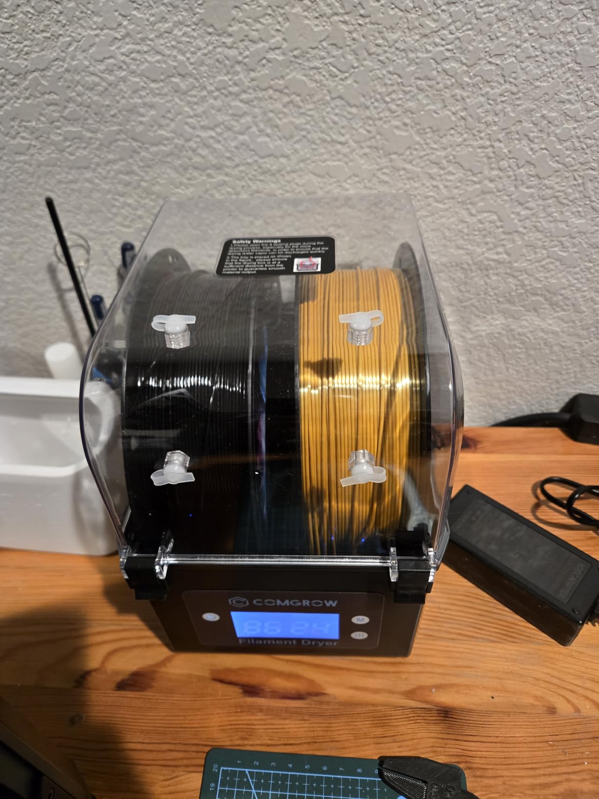 Comgrow 3D Printer Filament Dryer Box, Comgrow 3D Filament Storages, Keeping Filaments Dry During 3D Printing, Compatible with 1.75mm/2.85mm PLA ABS Material, Filament Dehydrator, Spool Holder customer photo 2