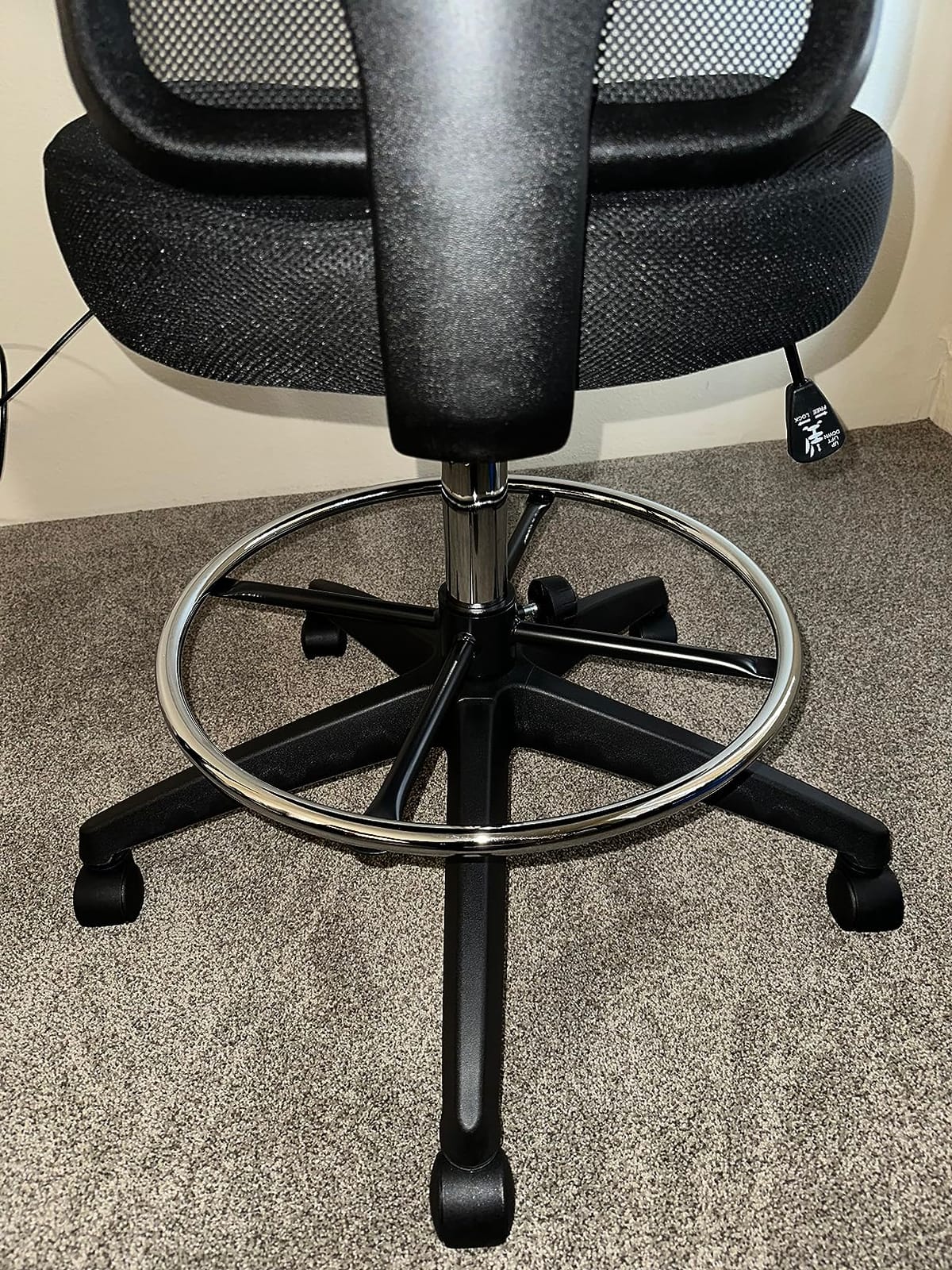 Armless Drafting Chair Tall Office Chair Adjustable Height High Back Ergonomic Desk Chair Drafting Stool Rolling Bar Stools Chairs with Footrest and Wheels customer photo 1