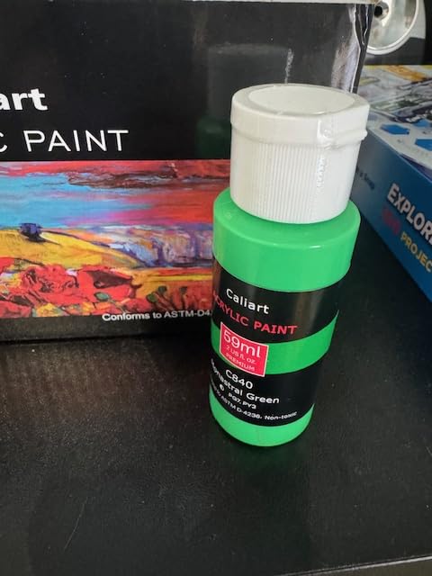 Caliart Metallic Acrylic Paint Set 24 Colors 2oz with 12 Painting Brushes customer photo 2