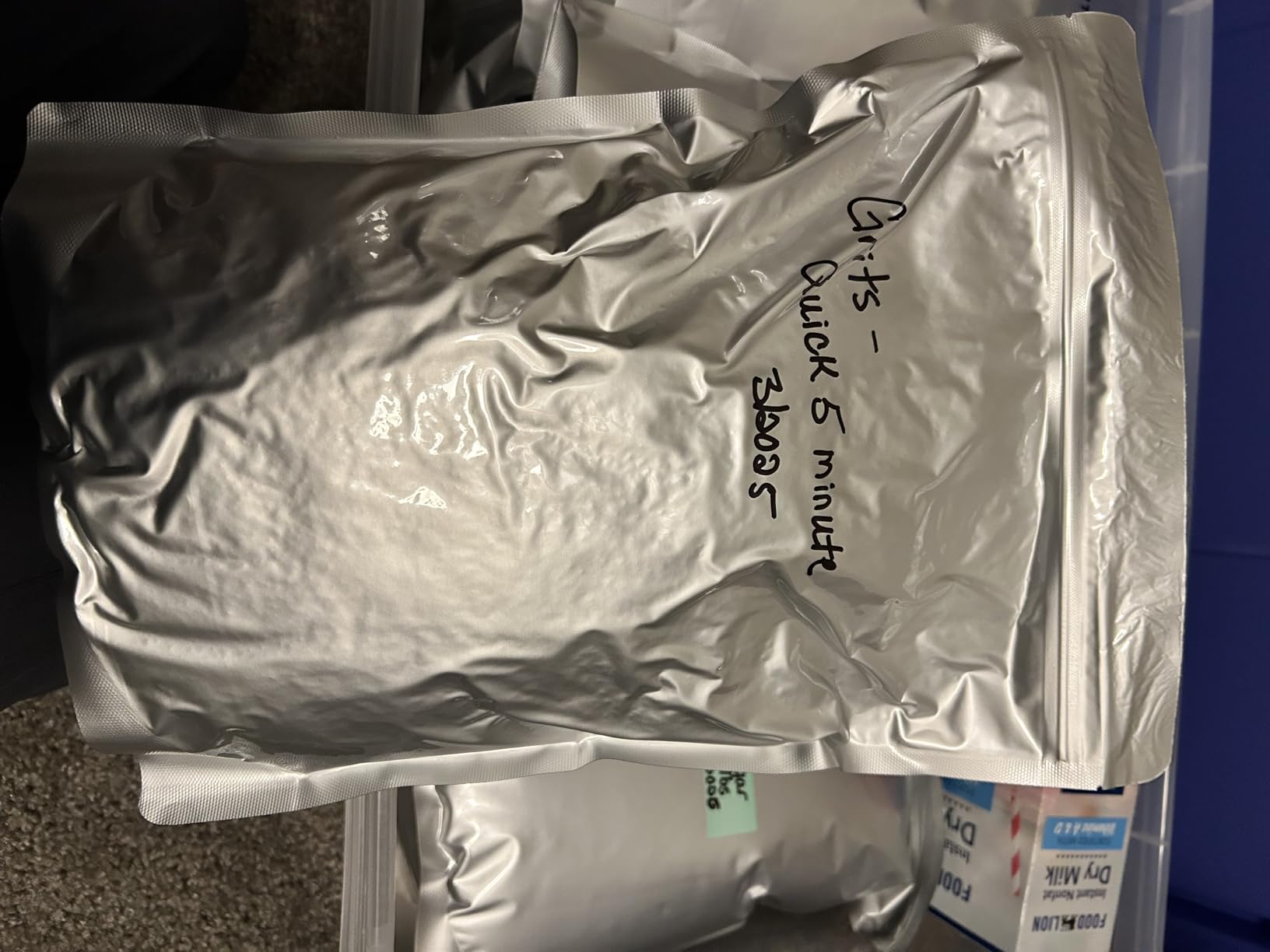 100pcs Mylar Bags for Food Storage 12 Mil Thick with 150x400cc Oxygen Absorbers & Labels, 3 Sizes (1 Gallon, 1 Quart, 1/2 Pint) - Stand-Up, Resealable & Heat Sealable for Long Term Food Storage customer photo 2