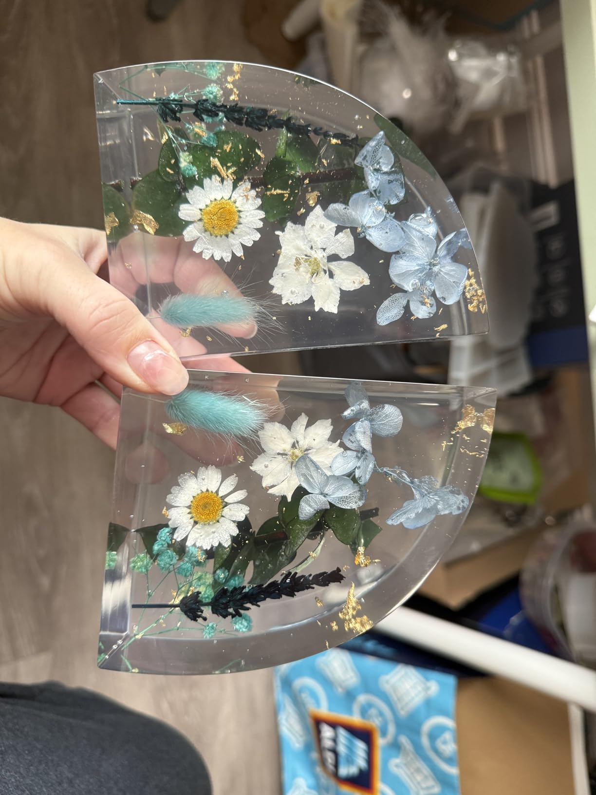 LET'S RESIN Bookends Resin Molds, 1 Pair Geode Book Organize Moulds Silicone Large, Crystal Epoxy Resin Molds for Books, Desktop Organizer, Office Home Decoration, Gift customer photo 1
