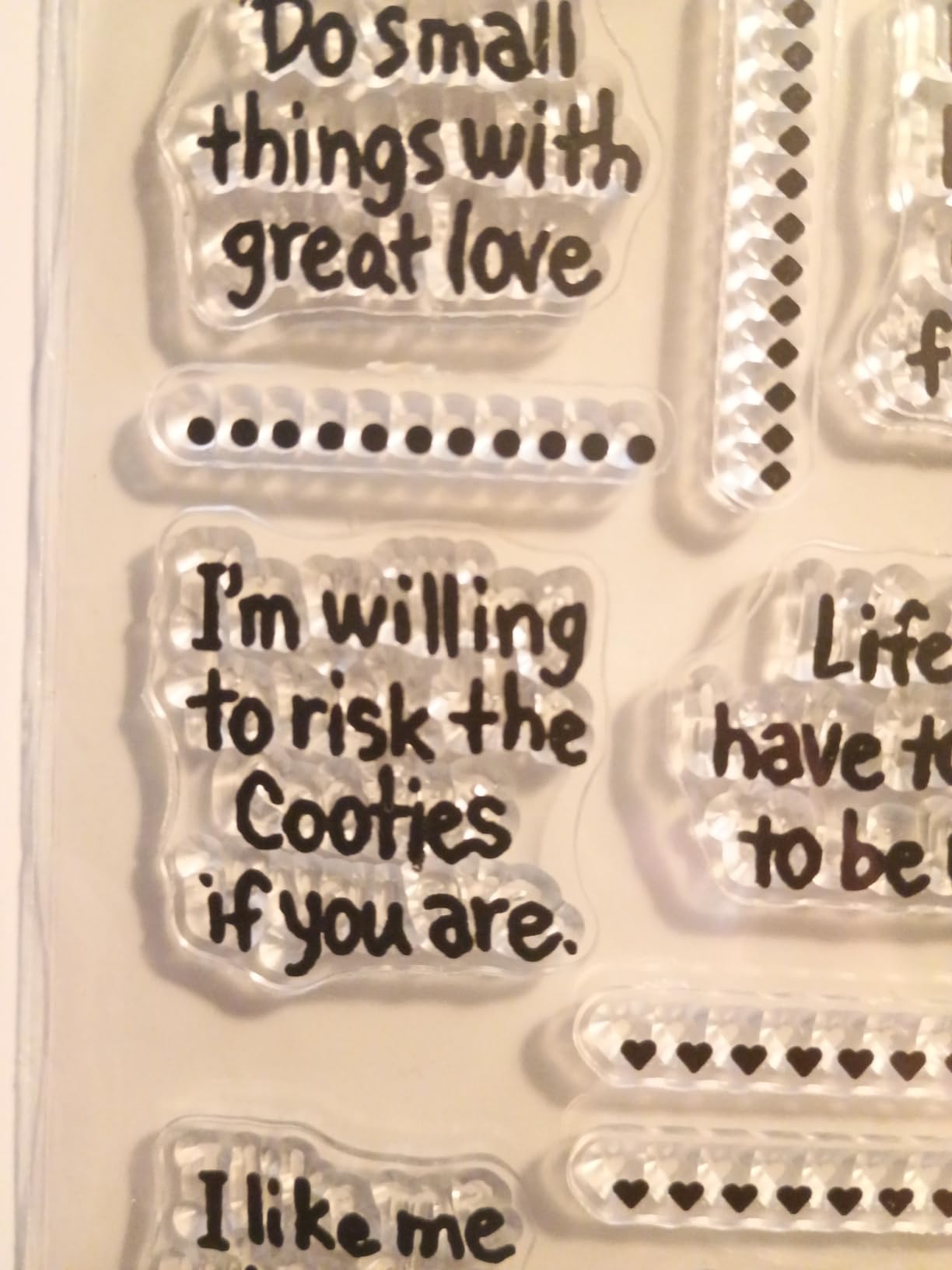 Chinco 4 Sheet Sentiments Rubber Clear Stamps Set for Card Making and DIY Scrapbooking Journaling 2 Acrylic Stamp Blocks with Grid Lines for Valentine Birthday Wedding Wife Husband Anniversary Card customer photo 1