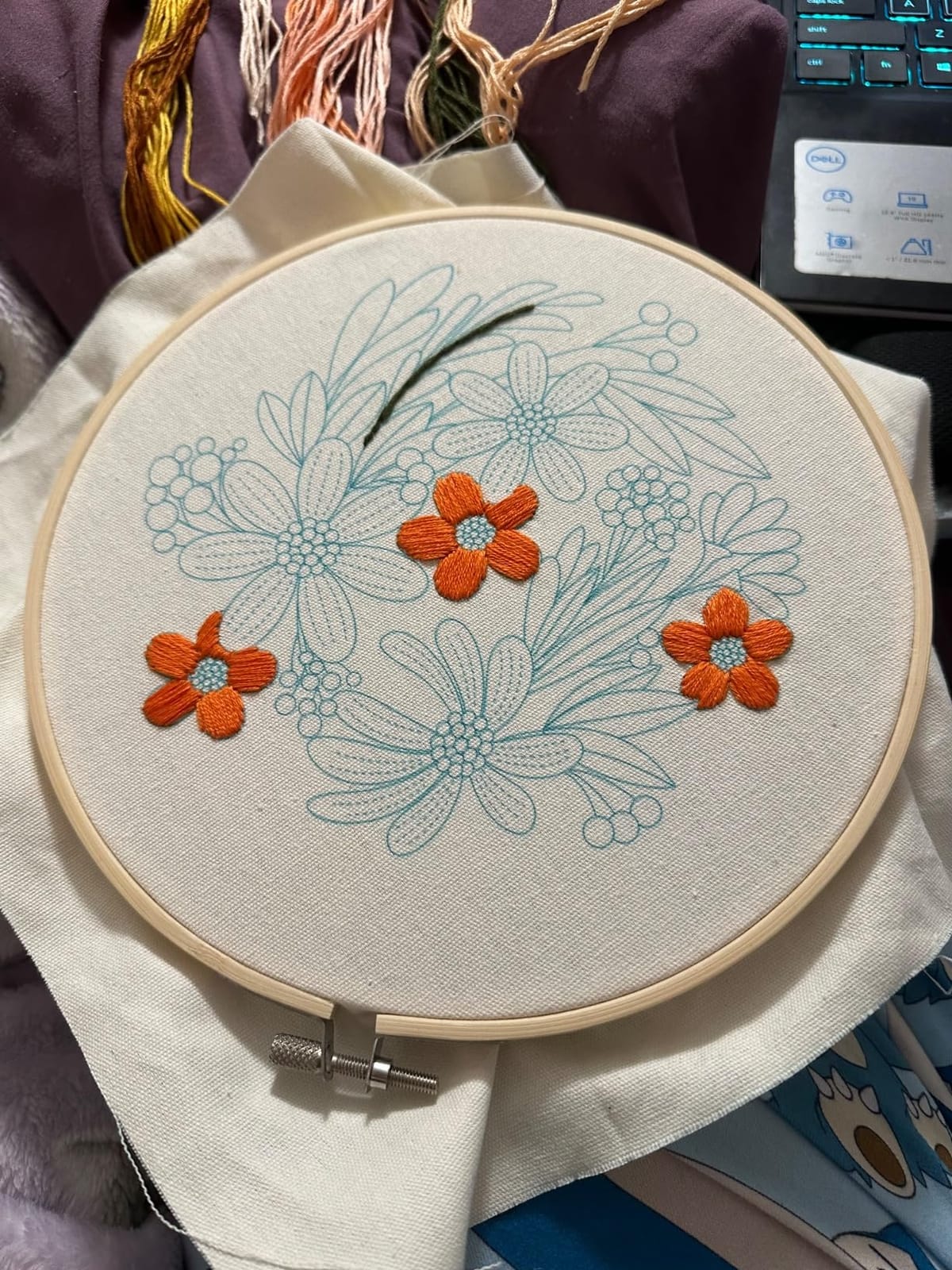 Bonroy 4 Sets Embroidery Set for Beginners Art Crafts Easy Sewing Includes Embroidery Clothes with Pattern, Hoop, Instruction Manual, Color Stitch Set (Assorted 1) customer photo 1