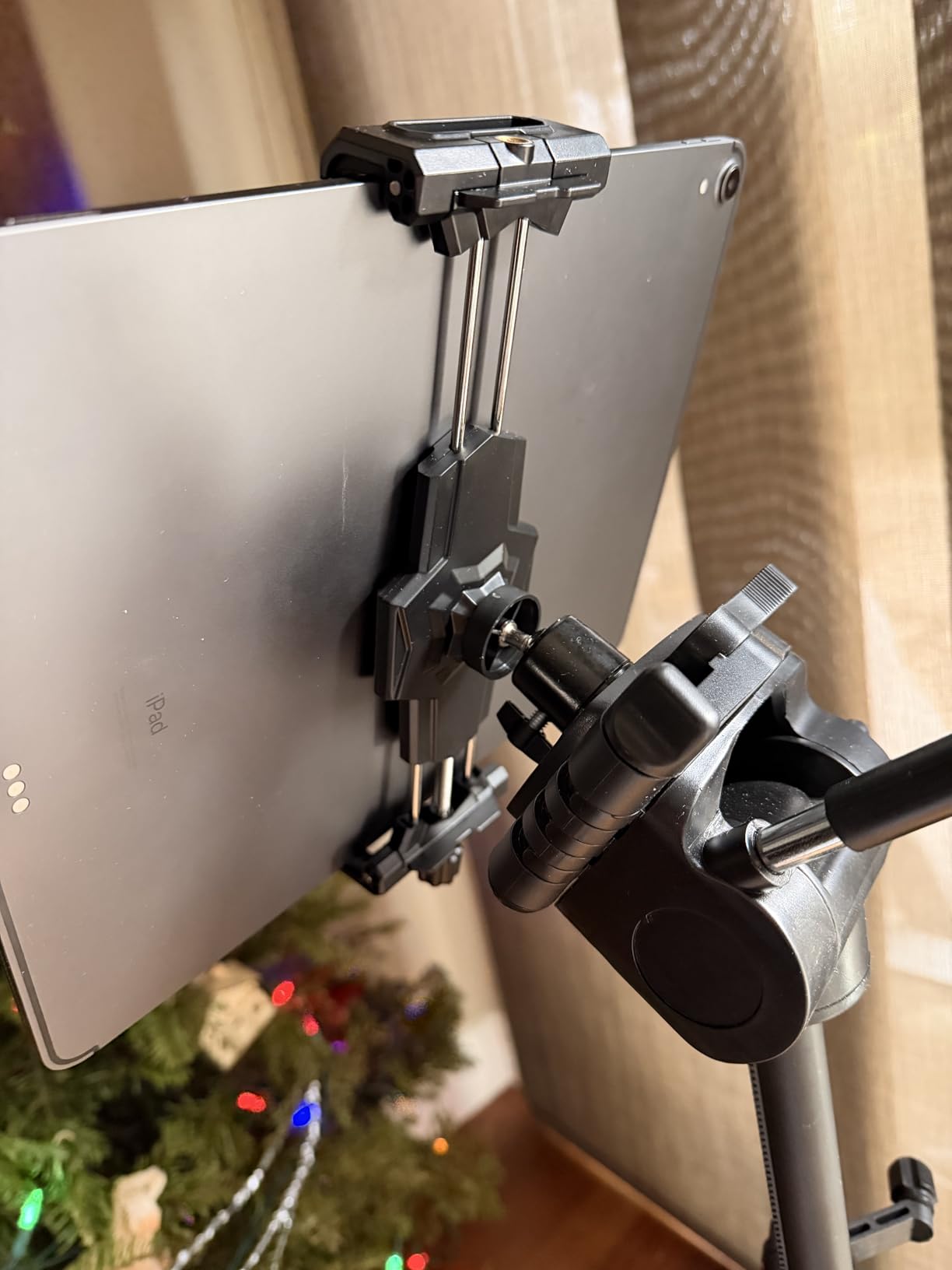 KDD iPad and Phone Tripod Mount Adapter with Ball Head, iPad Holder for Tripod, 360 Rotatable Tablet Clamp Mount fits iPad Pro 12.9, Air Mini 3 4, Galaxy Tab, Surface Pro, Selfie Stick(5.3-10.6