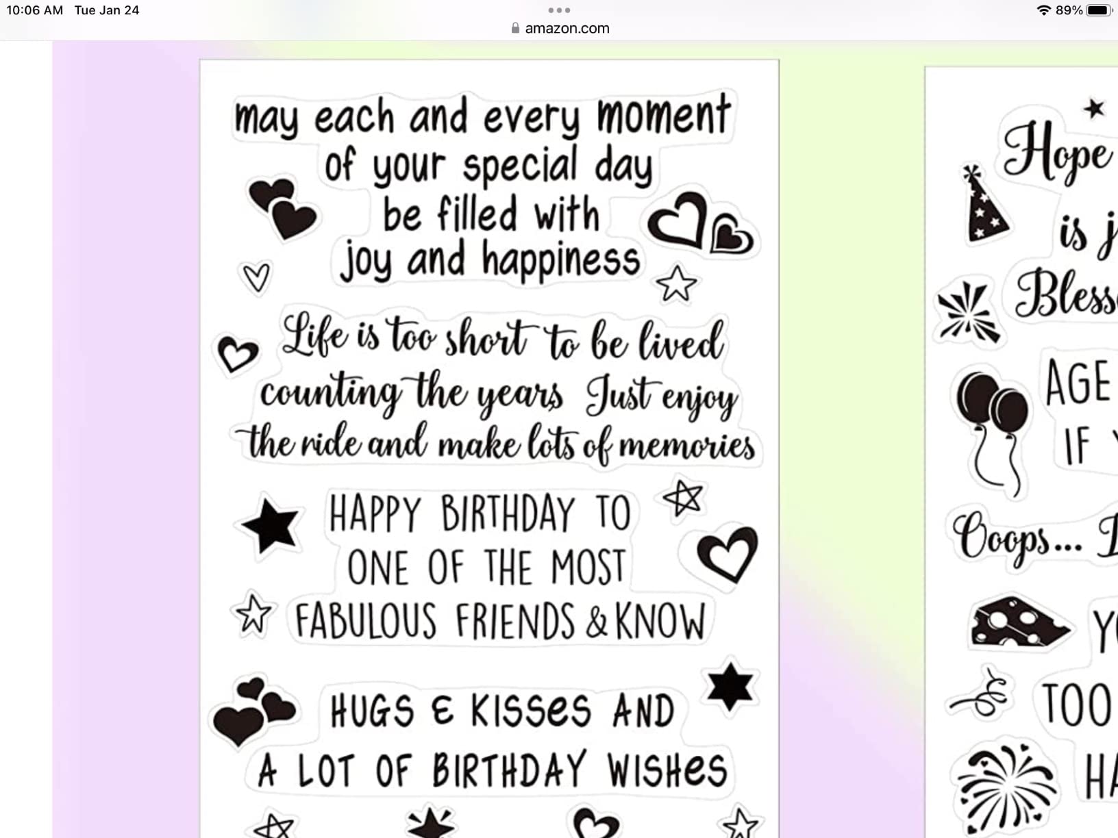 Clear Stamps for Card Making, 4 Sheets Sentiments, 3 Acrylic Blocks customer photo 1