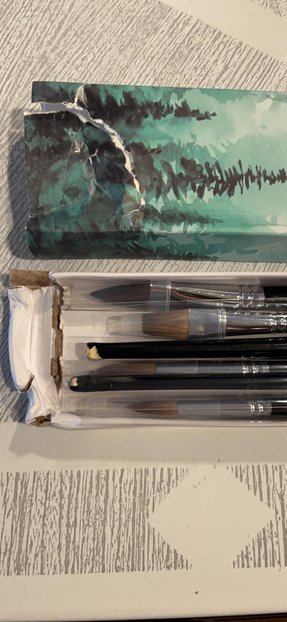 Watercolor Brushes Professional, Fuumuui 8Pcs Sable Paint Brush Set Variety Shapes with Flat, Round Pointed, Cat's Tongue Oval Wash Perfect for Watercolor Acrylic Gouache Inks Painting customer photo 2
