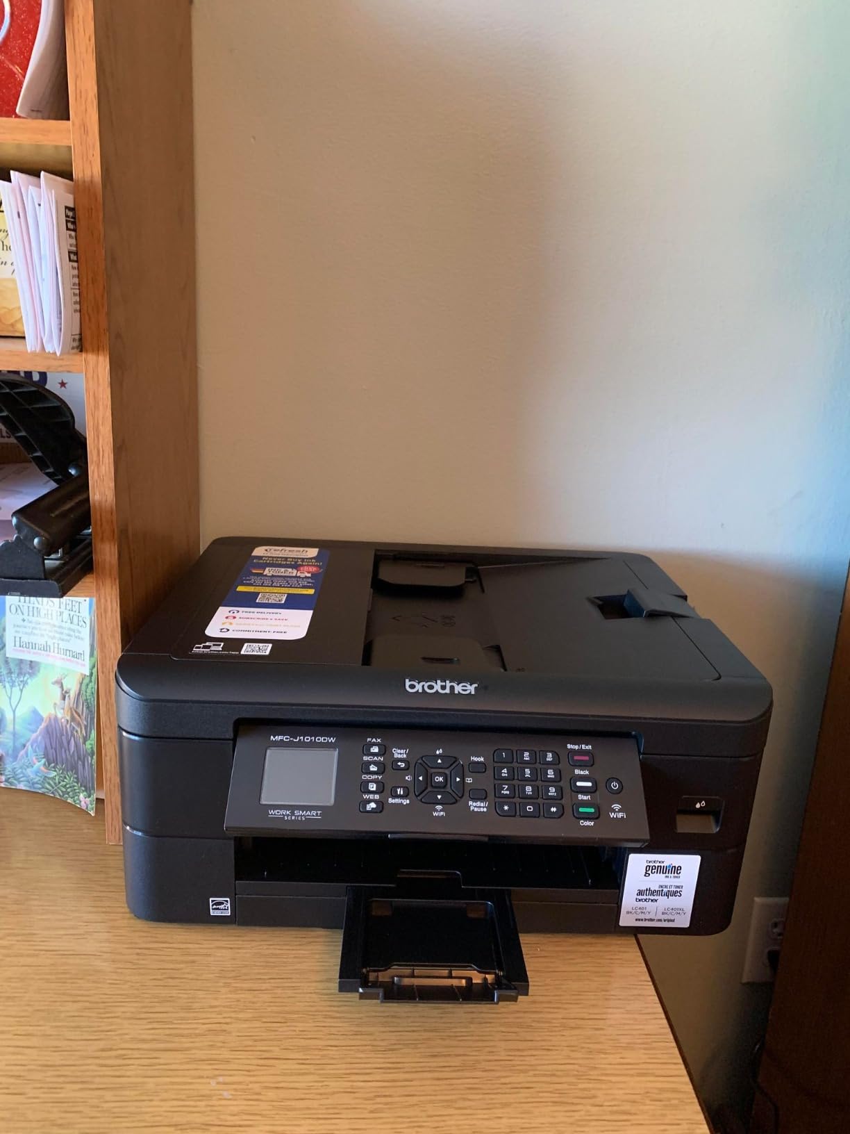 Brother MFC-J1010DW Wireless Color Inkjet All-in-One Printer, Duplex Printing, Mobile & Cloud Print, Compact Design, 1.8