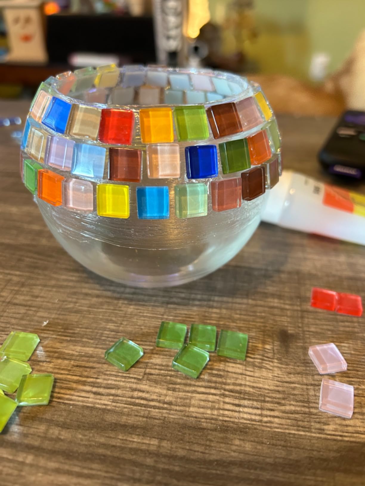 Glass Mosaic Candle Holder Kit, DIY Art and Crafts for Adults & Kids Gifts customer photo 1
