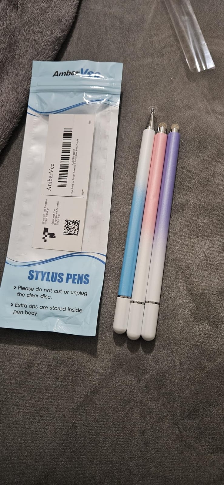 Stylus Pens for Touch Screens, 2 in 1 High Precision Universal Stylus Pen for iPad Compatible with Apple, iPhone, iPad, Android, Microsoft Tablets, Phones, 3 Pack - Blue, Pink, Purple customer photo 1