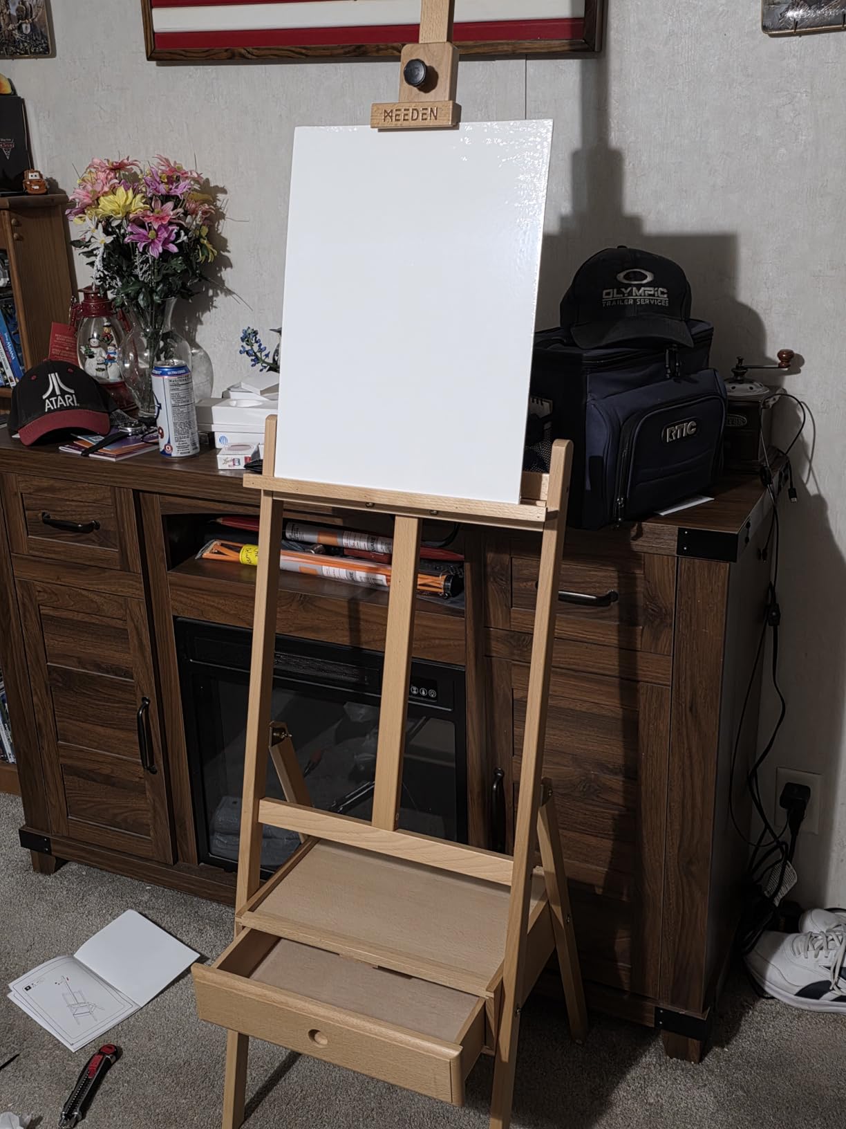MEEDEN Studio H-Frame Easel with Art Supply Storage Drawer - Adjustable (60
