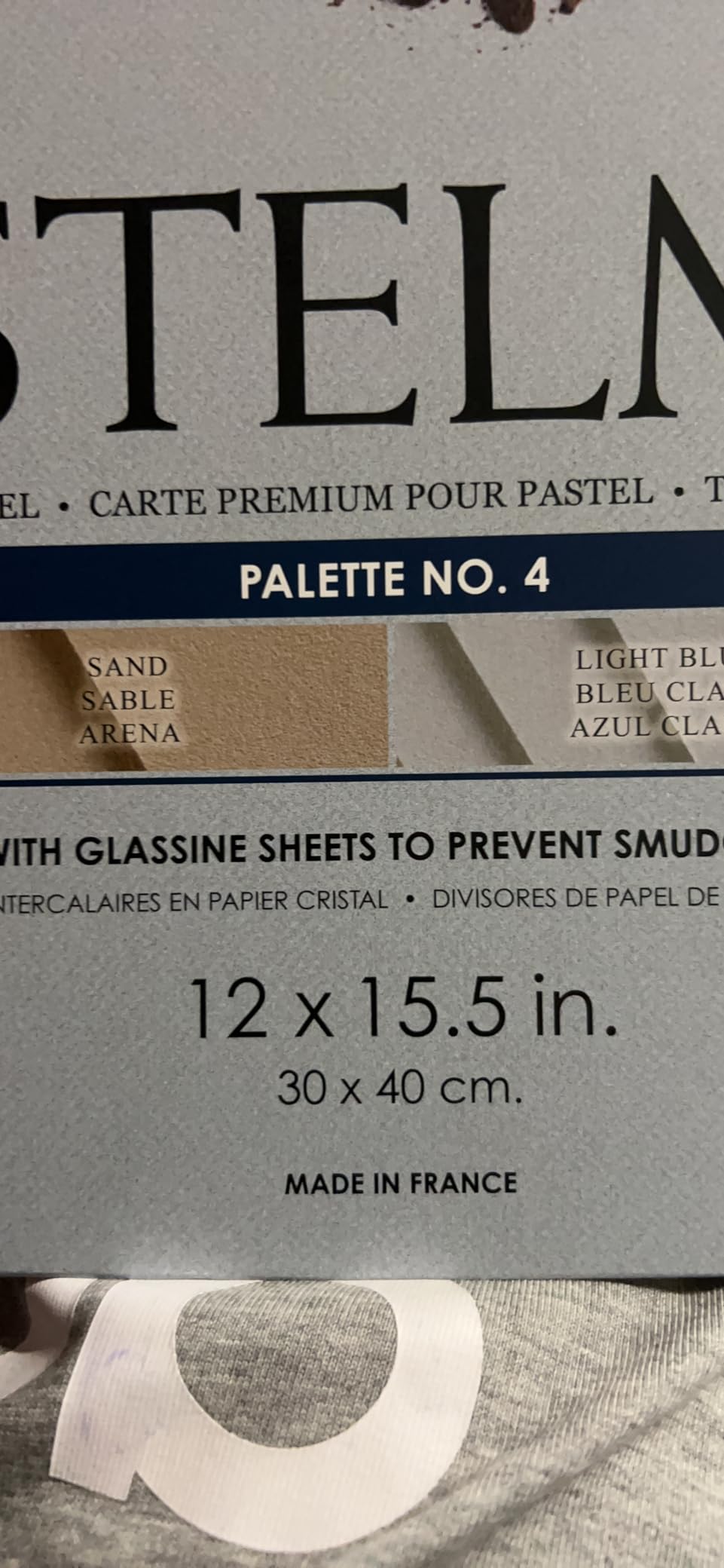Clairefontaine Pastelmat Glued Pad - Palette No. 1 - (9 1/2 x 12 Inches) 24 x 30 cm - 360g - 12 Sheets - Maize, Buttercup, Dark Grey, Light Grey customer photo 1