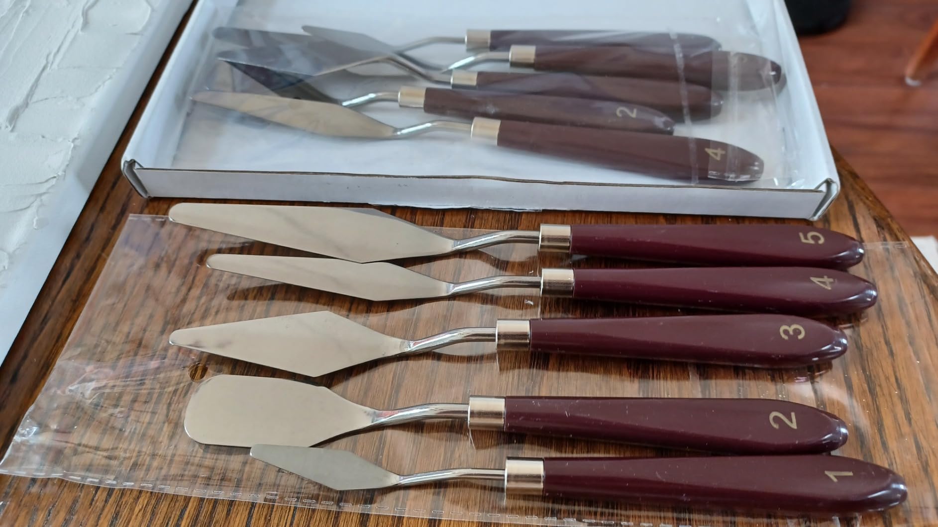 10PCS Palette Knife, Stainless Steel Painting Knife Set, Flexible Spatula Pallet Knife, Metal Artist Knives, Oil Painting Accessories Color Mixing Scraper for Oil, Canvas, Acrylic Painting By CUALORK customer photo 1