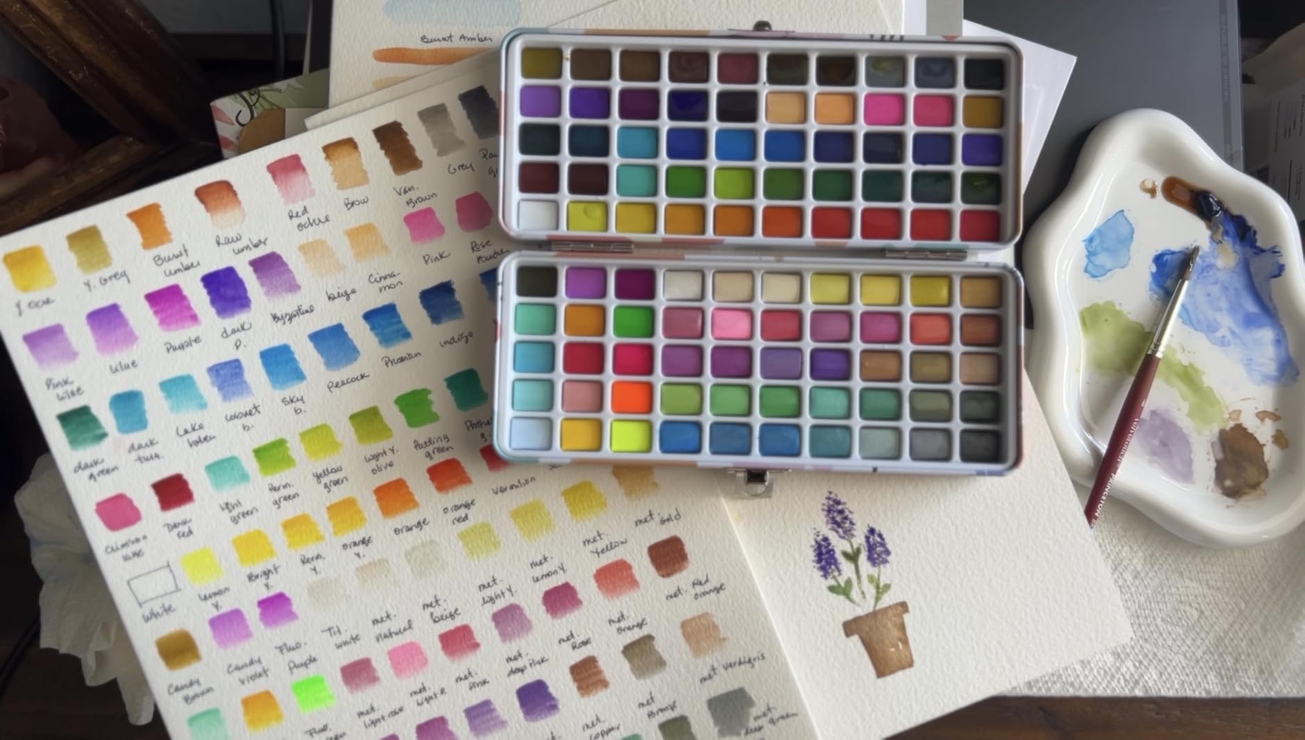 Grabie 50 Color Watercolor Paint Set with Brush Pens customer photo 2