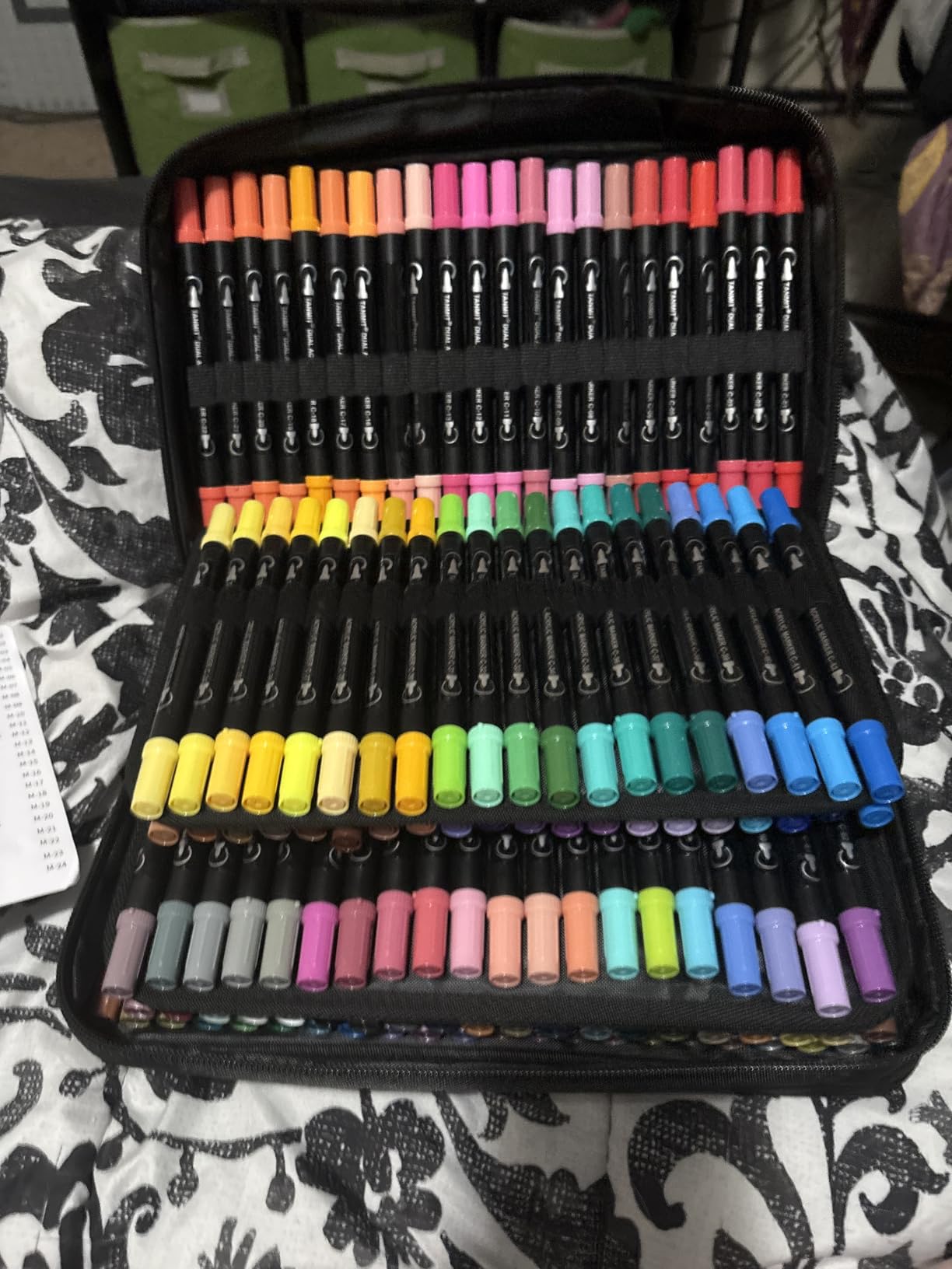 TANMIT 24 Colors Dual Tip Acrylic Paint Markers, Paint Pens Set with Brush Tip and Fine Tip For Fabric, Rock, Wood, Glass, Eggs, Scrapbook, DIY Crafts Making Art Supplies - Teacher Appreciation Gift customer photo 2