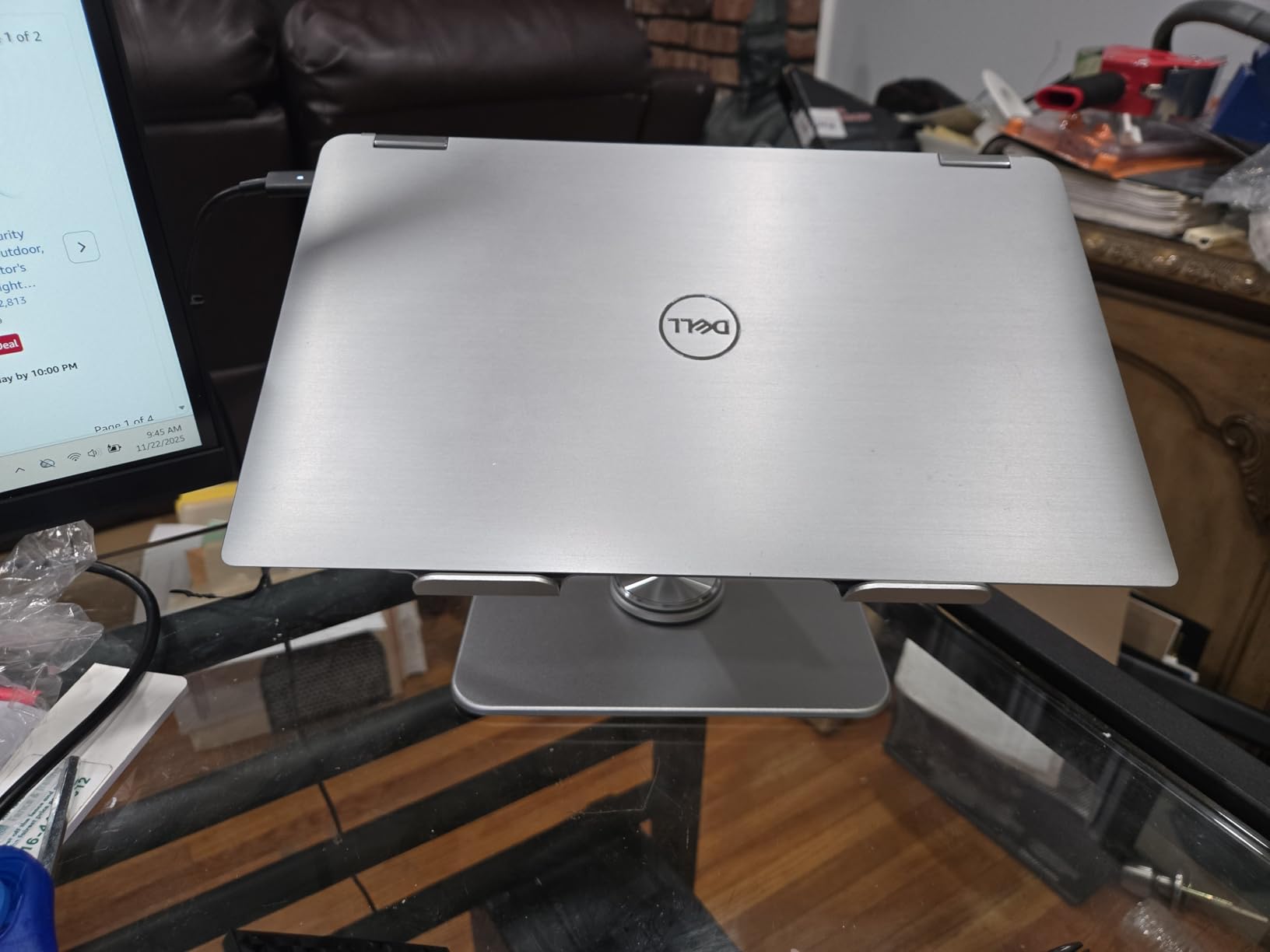 BESIGN LSX7 Laptop Stand with 360 Rotating Base, Ergonomic Adjustable Notebook Riser, Foldable Computer Holder Compatible with 10-15.6