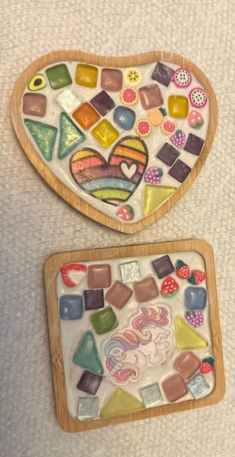 Glittery Garden Mosaic Craft Kit to Decorate Coaster with Glass Tiles customer photo 1