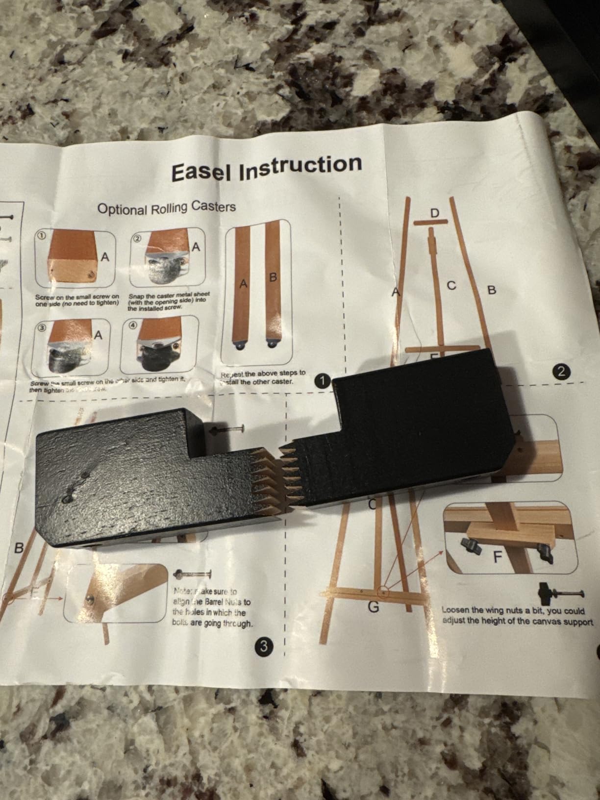 A-Frame Wooden Display Easel, Lyre Beechwood Studio Easel Stand, Black customer photo 2