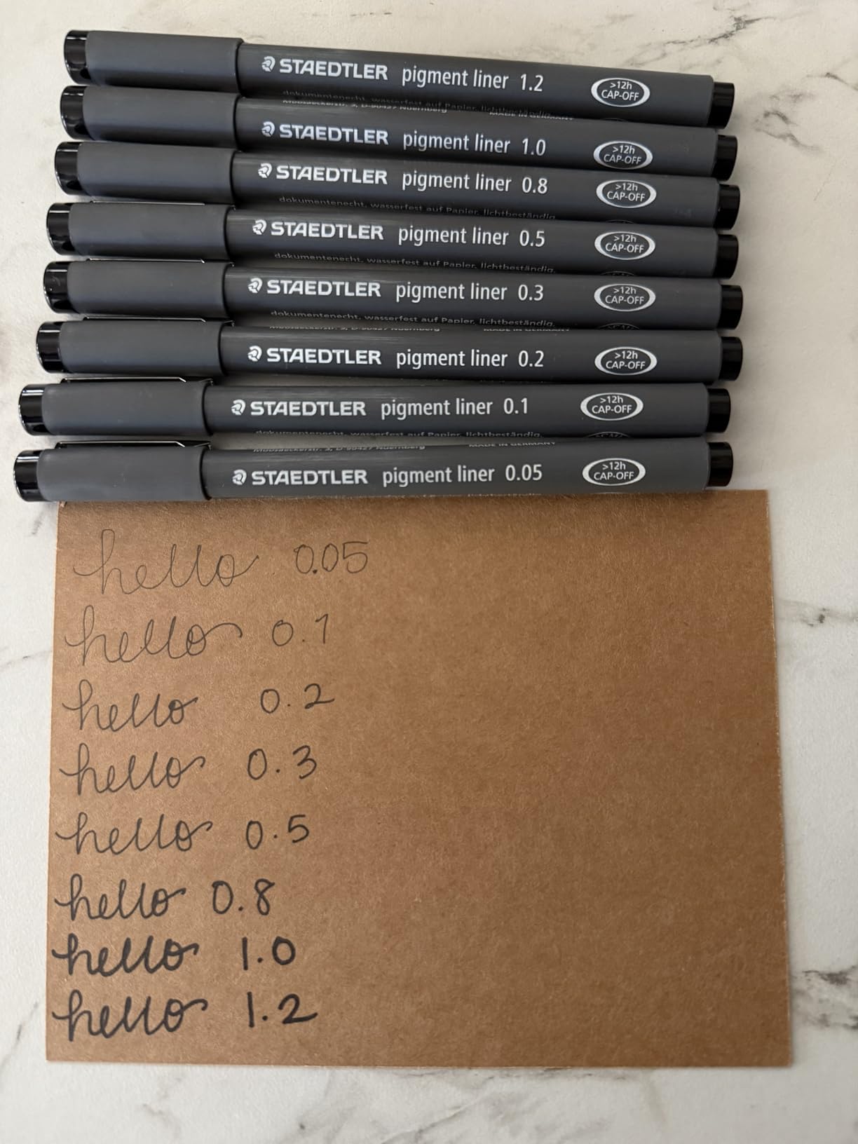 STAEDTLER Pigment Liner Fineliner Pens, Black, 8 Pack Assorted Tip Sizes (0.05mm - 1.2mm): Waterproof Drawing & Writing Pens for Note Taking, Journaling, Sketching, Manga & Back to School Supplies customer photo 2