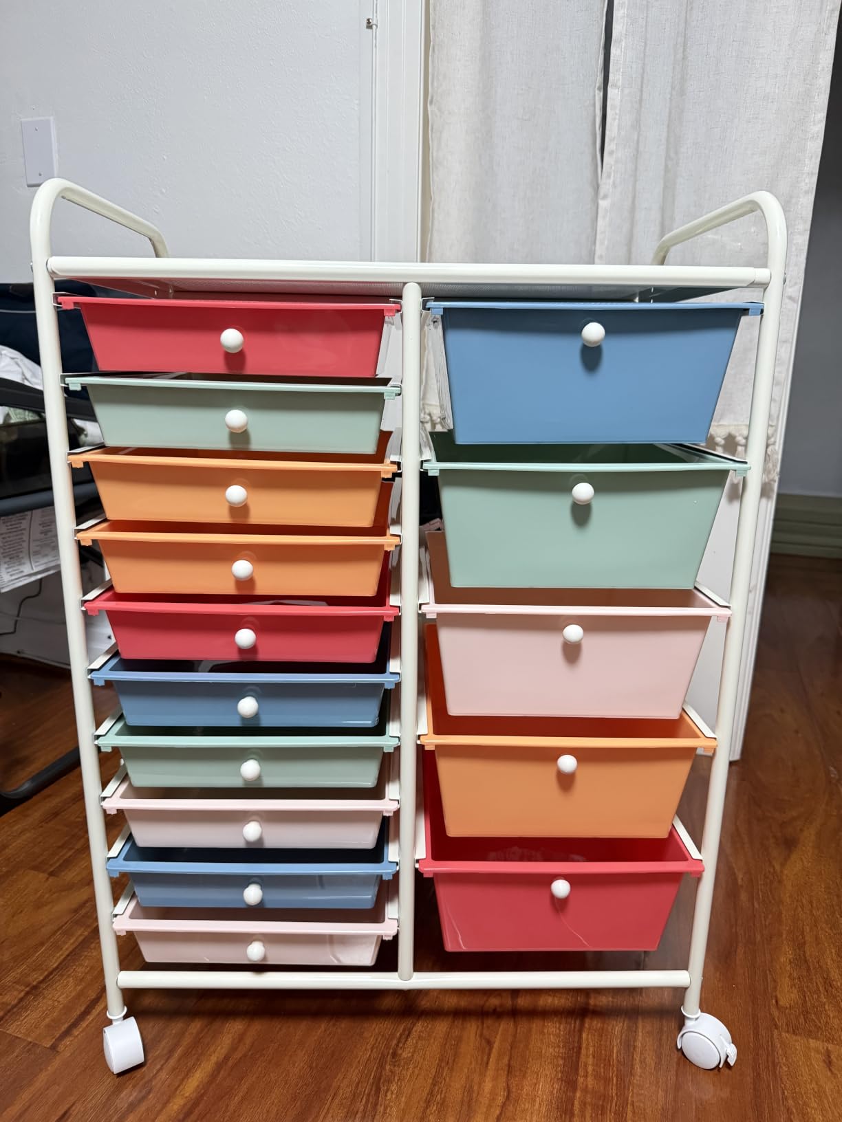 Giantex 15 Drawers Rolling Cart, Classroom Organizers, Storage Cart with Wheels, for Teacher Office Home School Supplies Tool Craft Art Paper customer photo 2