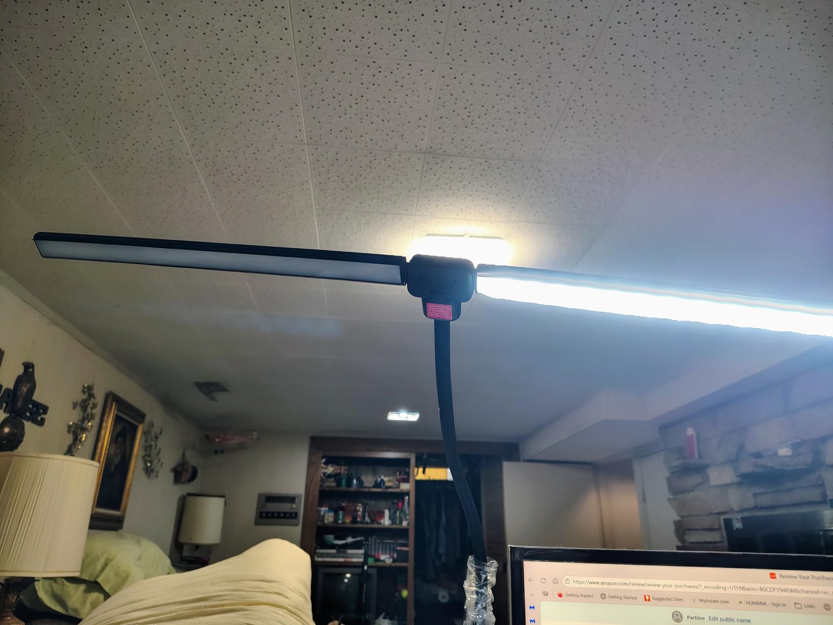 ShineTech LED Desk Lamp for Home Office, Ultra Bright Clamp Light with Flexible Gooseneck, 25 Lighting Modes, Eye-Caring Architect Lamp for Dual Monitors, Reading & Gaming Setup customer photo 1