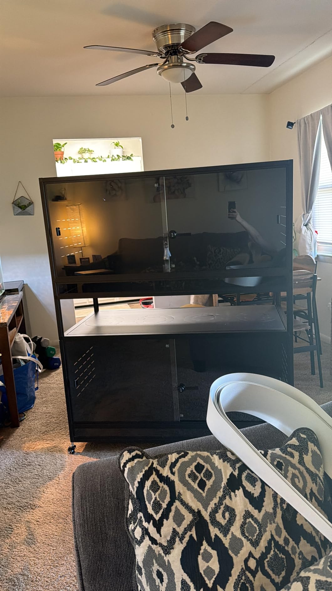 PVC Reptile Enclosure Space Efficient 44''x20''x20'' Stackable ToxiRium Large Reptile Terrarium 76 Gallons for Bearded Dragon Lizard Snake, Breeding Vivarium with Sliding Doors Lock-2pcs with spacers customer photo 2