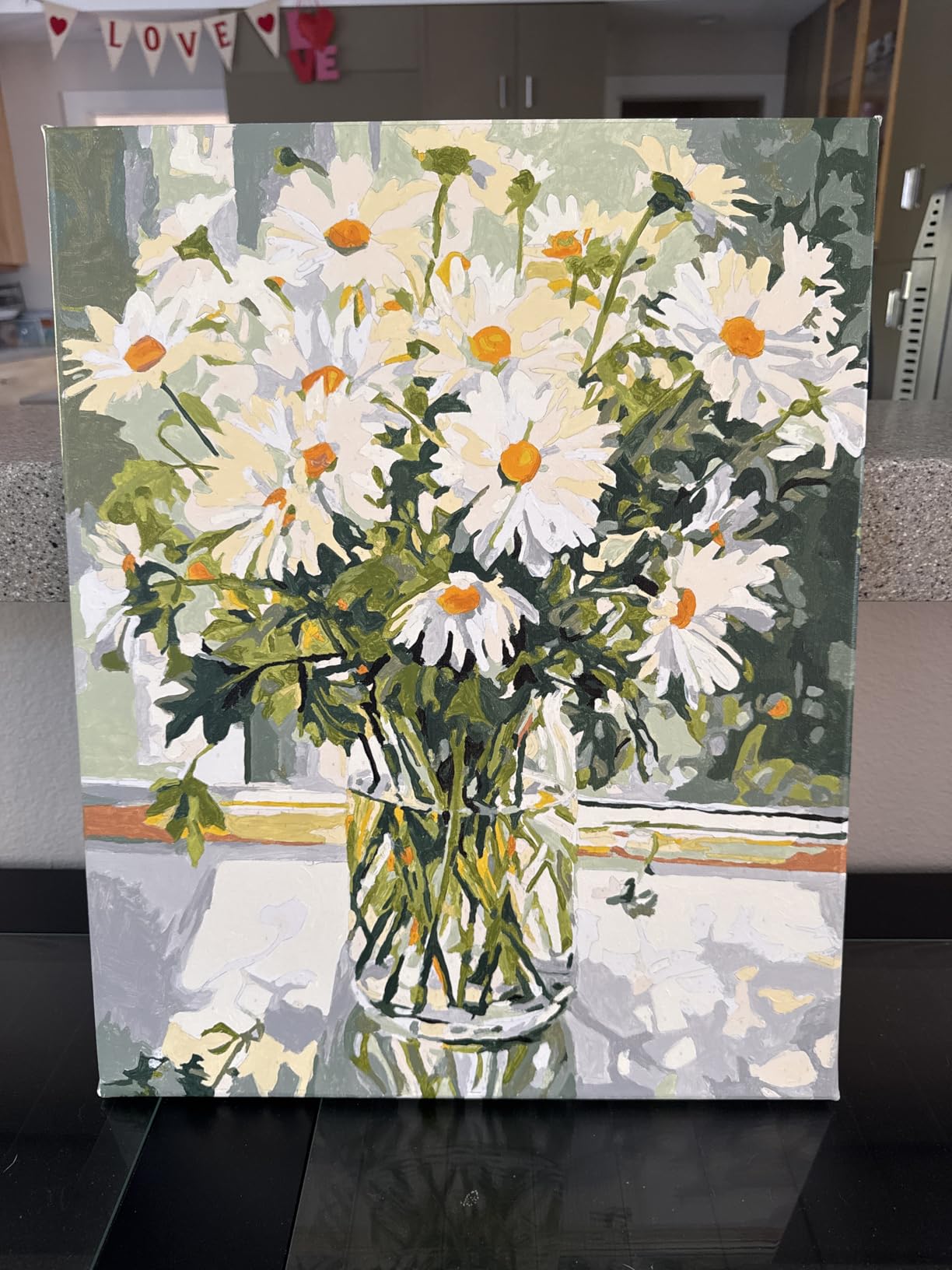 Tucocoo Hydrangea in Glass Vase Window Landscape Paint by Numbers for Adults Beautiful Flower DIY Paint by Numbers Acrylic Paint Canvas Colorful Flowers Painting Kits Art 16x20 Inch（Without Frame） customer photo 2