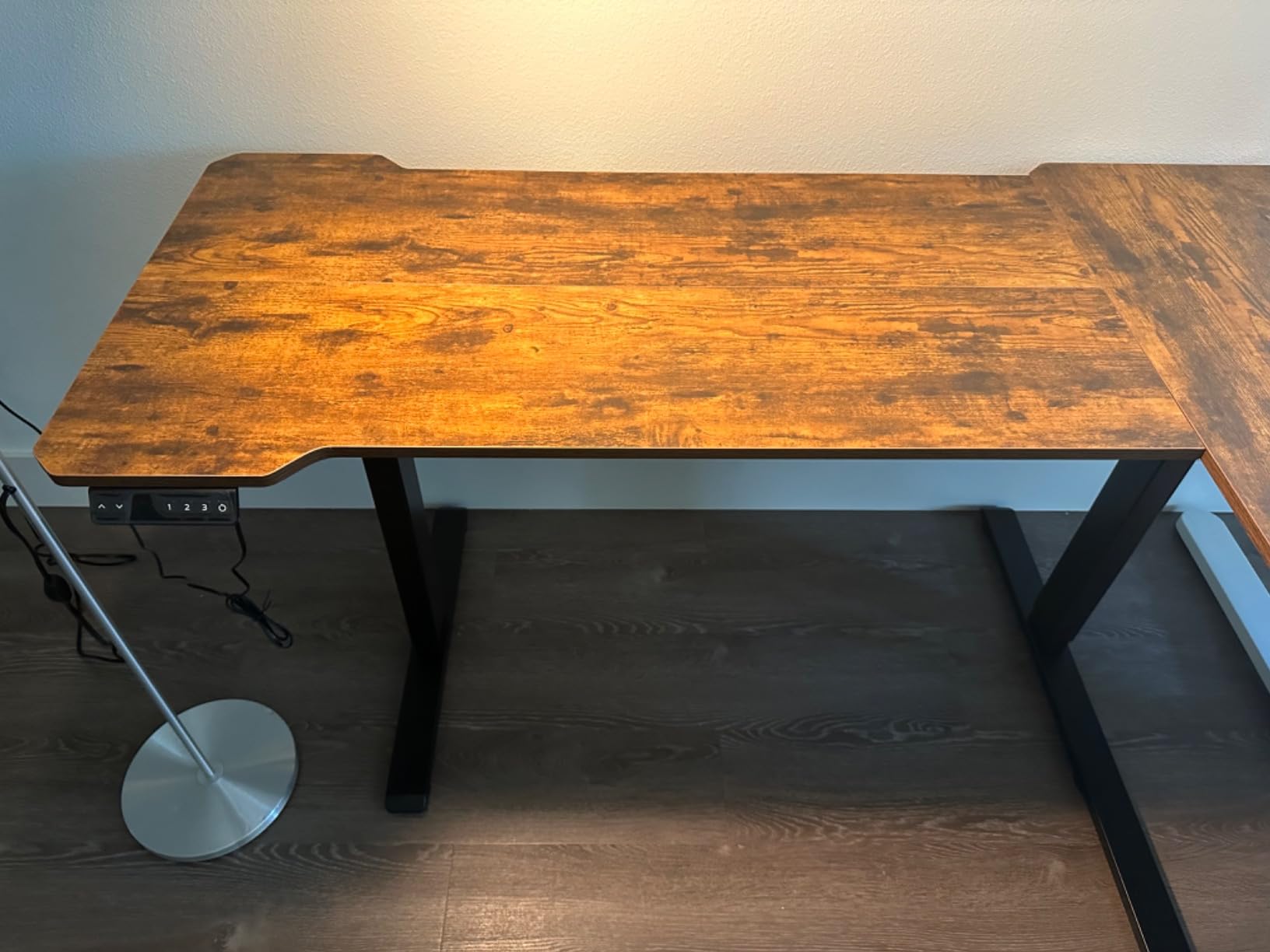 Acrolix L Shaped Electric Standing Desk,59x40 Inch Reversible, Rustic Brown customer photo 1