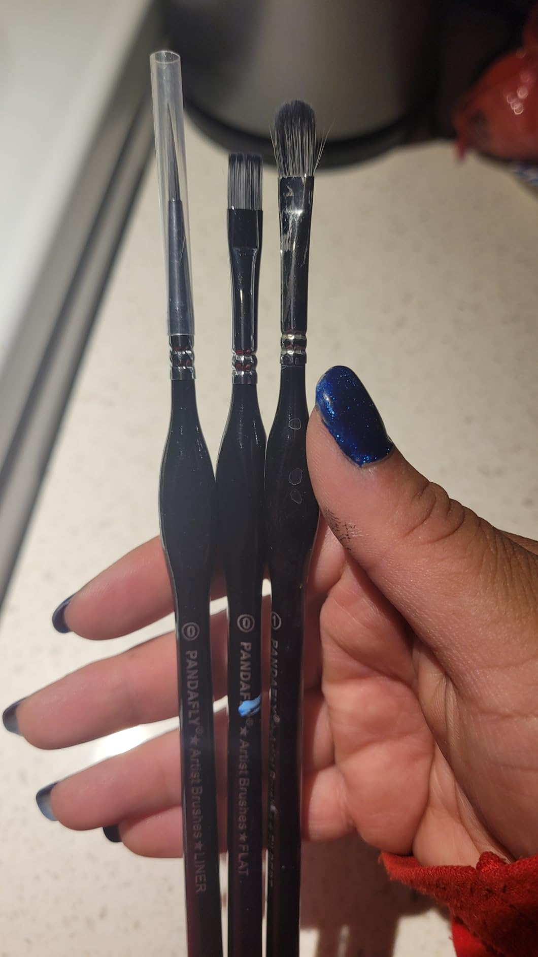 PANDAFLY Detail Paint Brushes Set for Fine Detailing & Art Painting, 15pcs customer photo 1