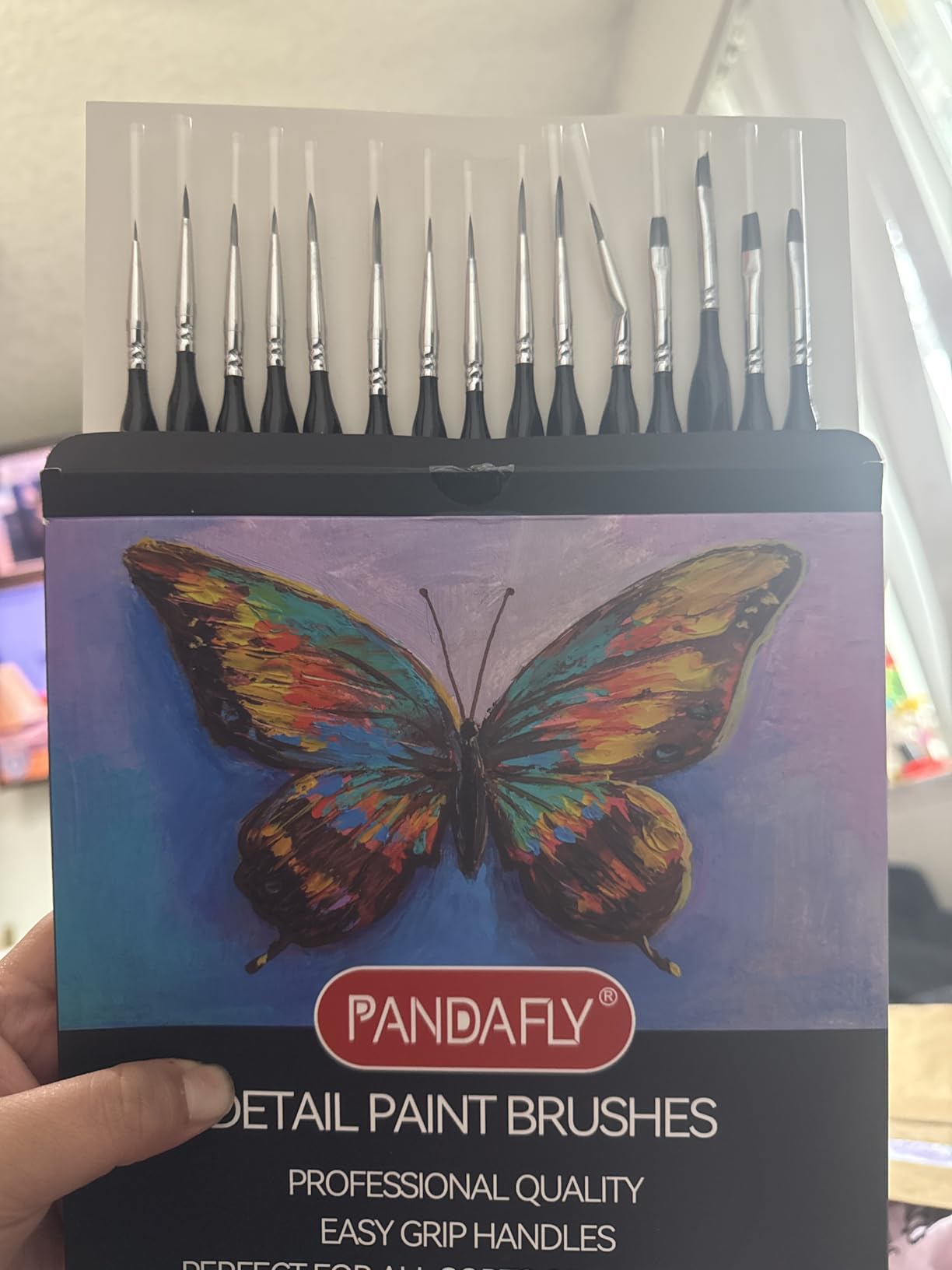 PANDAFLY Detail Paint Brushes Set for Fine Detailing & Art Painting, 15pcs customer photo 2
