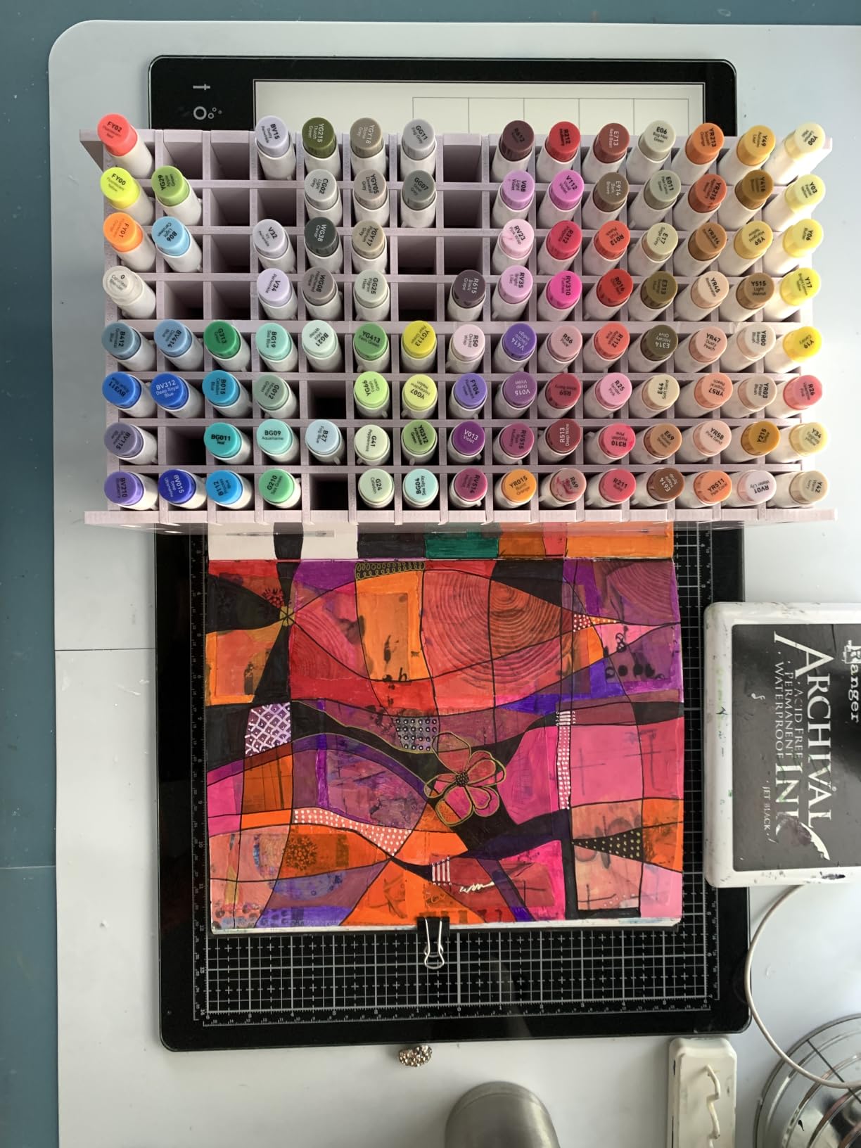 Marker Organizer,240 Slots Marker Storage Organizer with Divider customer photo 1