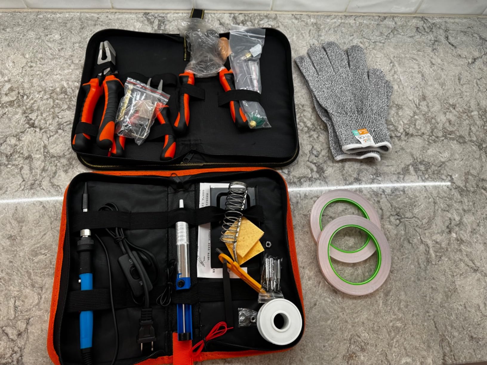 Stained Glass Kit,Stained Glass Supplies,Stained Glass Kits for Adults,with 100W Soldering Iron Kit,2mm 60/40 solder wire,Glass Cutter Tool Kit,for Stained Glass Making.(1) customer photo 1