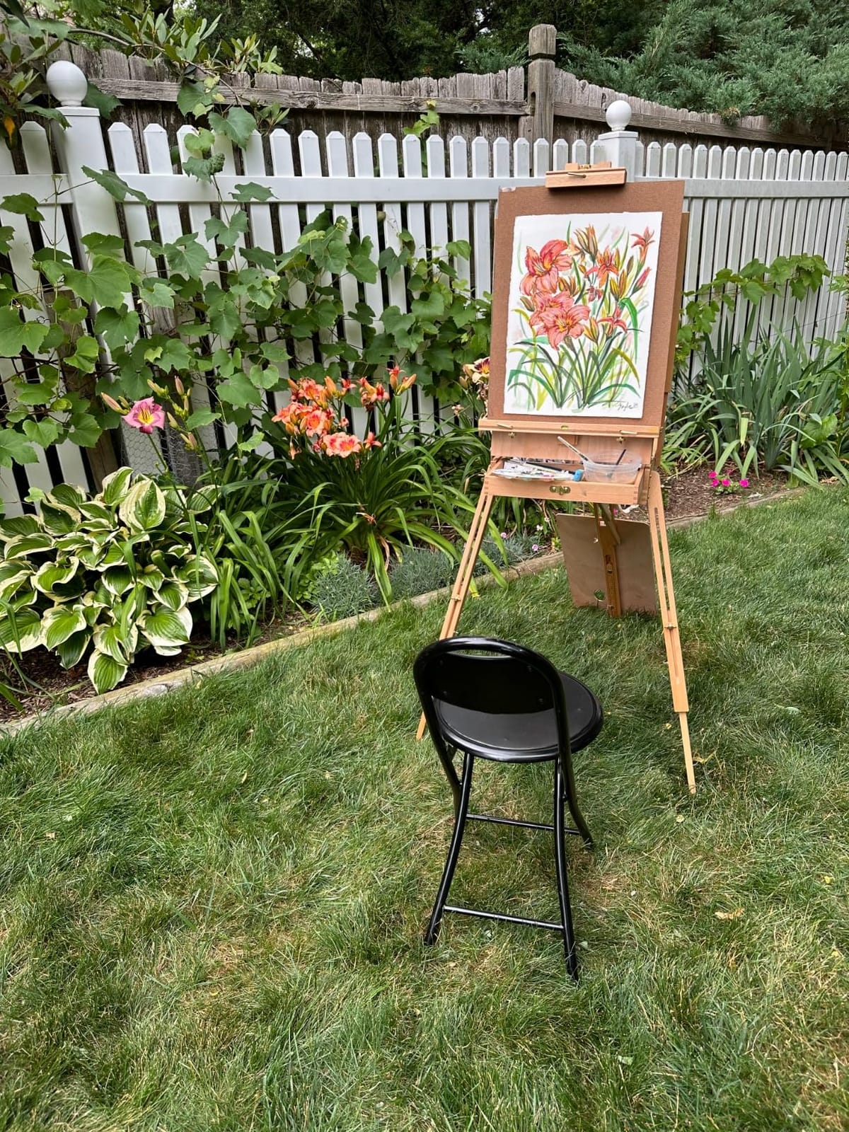 VISWIN French Easel for Painting with Palette, Shoulder Strap & Storage, Adjustable Beech Wood Travel Art Easel Stand, Portable Sketchebox Plein-Air Easel for Adults, Artists, Table Top & Floor Use customer photo 1