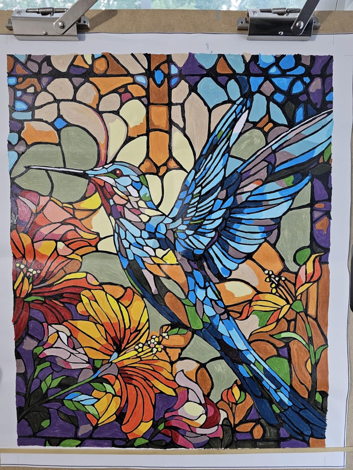 Hummingbird Paint by Numbers for Adults - Stained Glass Paint by Number customer photo 1