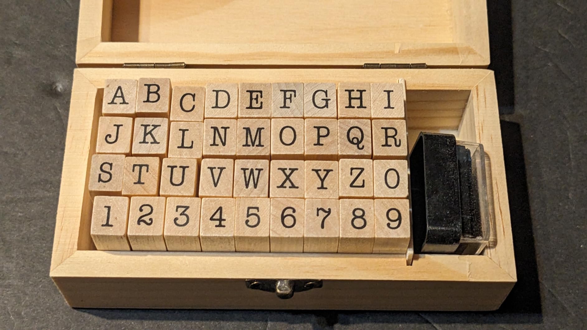 36 Pcs Small Wooden Rubber Stamps, Wooden Box Multipurpose Number Alphabet Letter Wood Rubber Stamp for Card Making, DIY Craft, Scrapbooking Supplie, etc customer photo 1