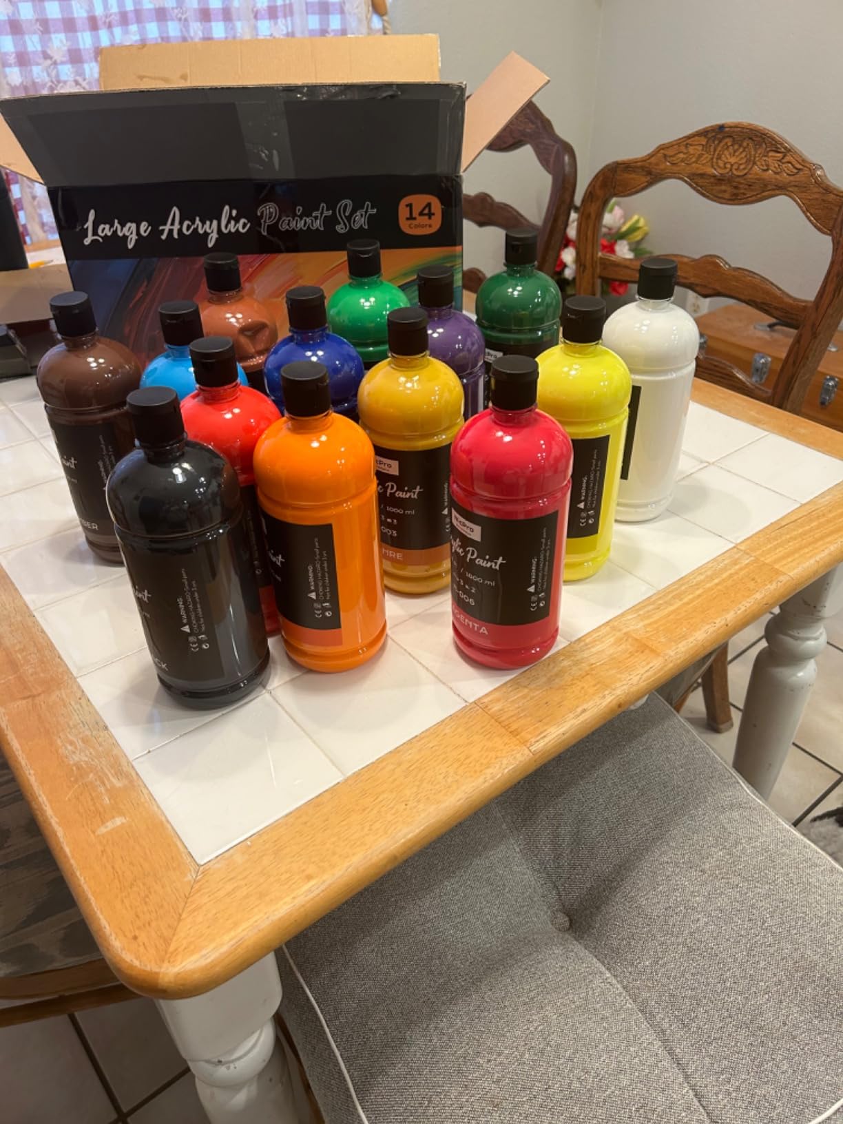 Nicpro Acrylic Paint Set 36 Colors 2oz with 12 Brushes & Palette customer photo 1