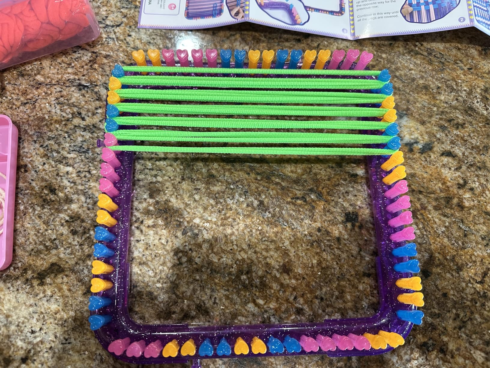 Weaving Loom Kit Toys Crafts - Arts and Crafts for Kids and Adults - Great Birthday Gifts for Girls Ages 6 7 8-12 13 Years Old - Sturdy Frame Potholder Loom Making Kits Portable Box and Craft Loops customer photo 2
