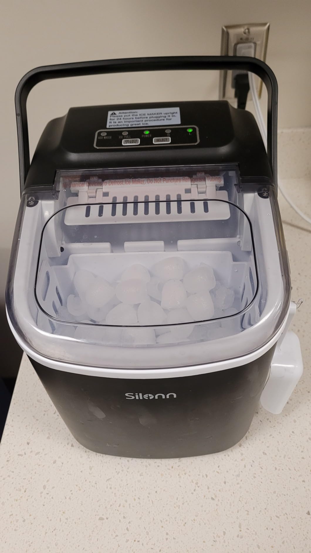 Silonn Ice Makers Countertop, 44lbs Per Day, 2 Ways to Add Water, Auto Self-Cleaning, Stainless Steel Ice Machine for Home Office Bar Party customer photo 1