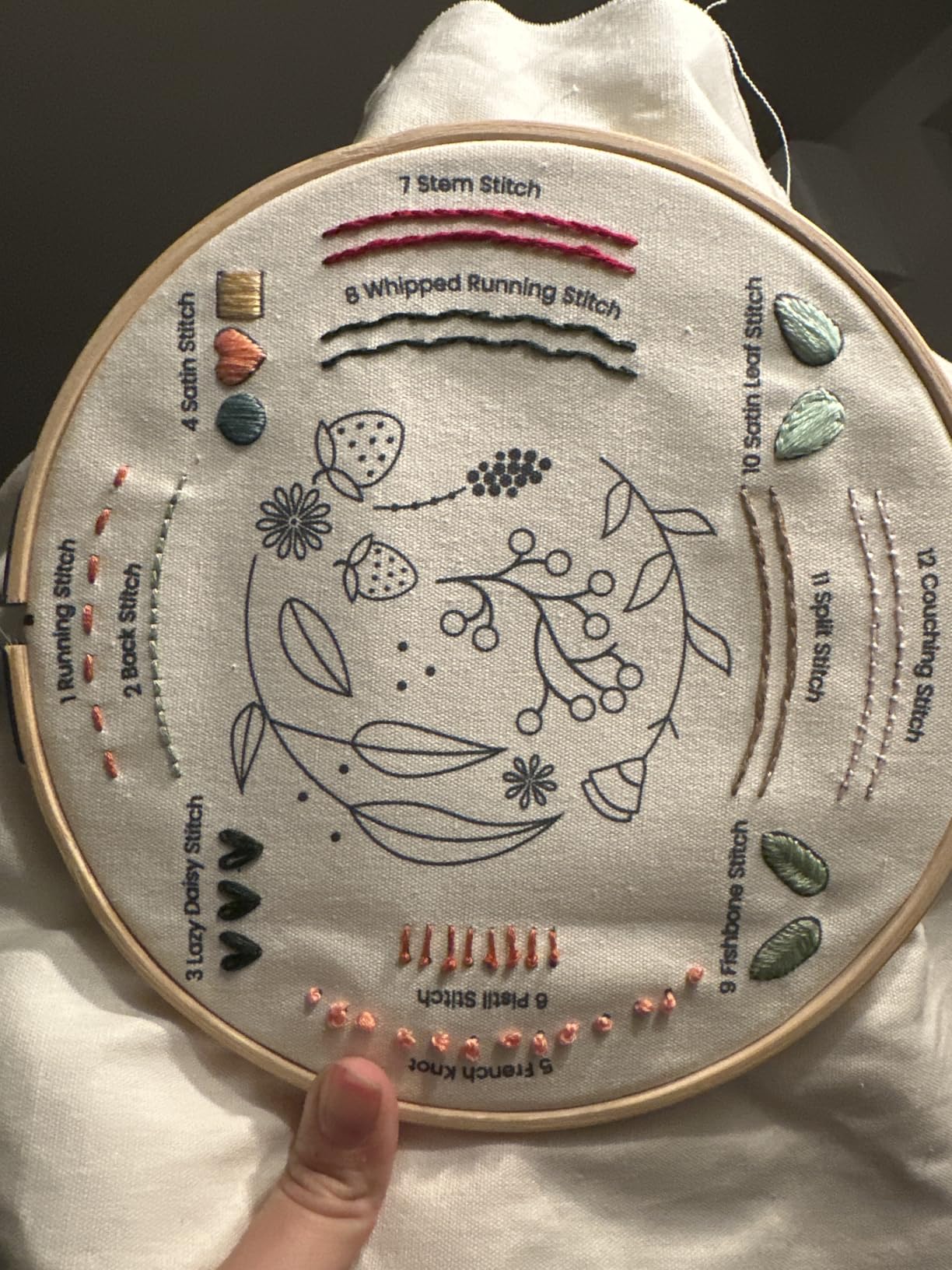 Craftwiz Embroidery Kit for Beginners, 4 Patterns, Learn 31 Stitches customer photo 2