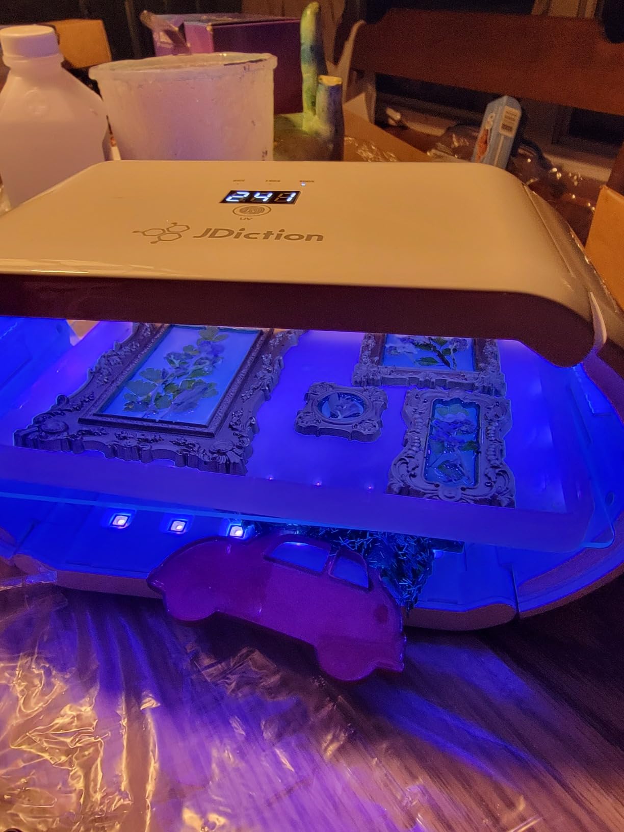 JDiction UV Light for Resin, Wireless UV Resin Lamp with 48 LED Beads, Long Time Setting (1min, 3min, 5min, 10min), Rechargeable 48W Powerful Cordless Curing Tool for Jewelry Making Crafts customer photo 1