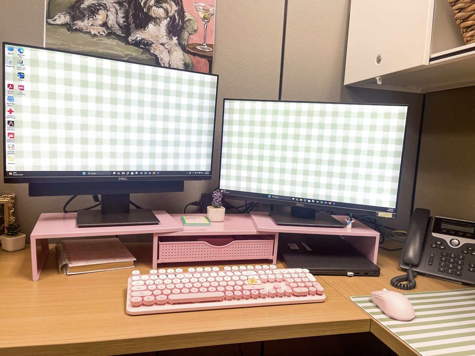 gianotter Dual Monitor Stand Riser With Drawer and 2 Pen Holders customer photo 2