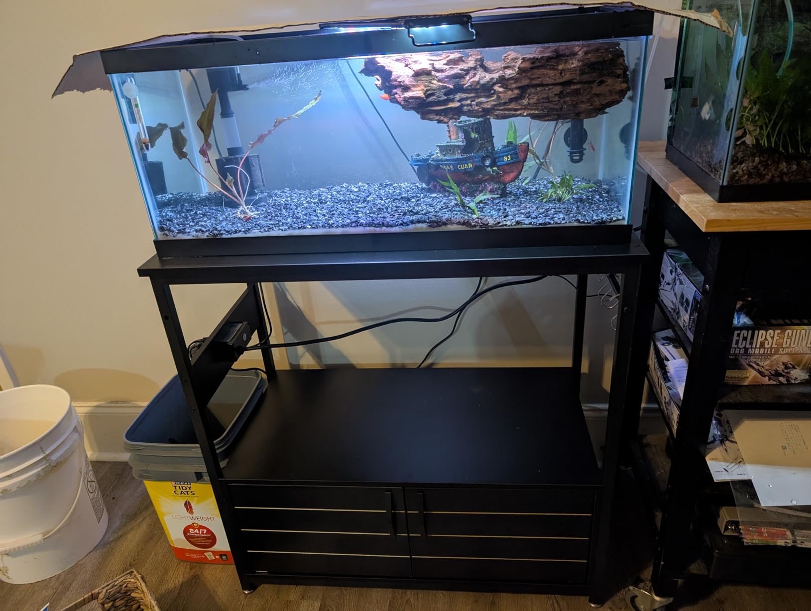 Bestier 55-75 Gal Fish Tank Stand Cabinet with Power Outlet & LED, Black customer photo 1