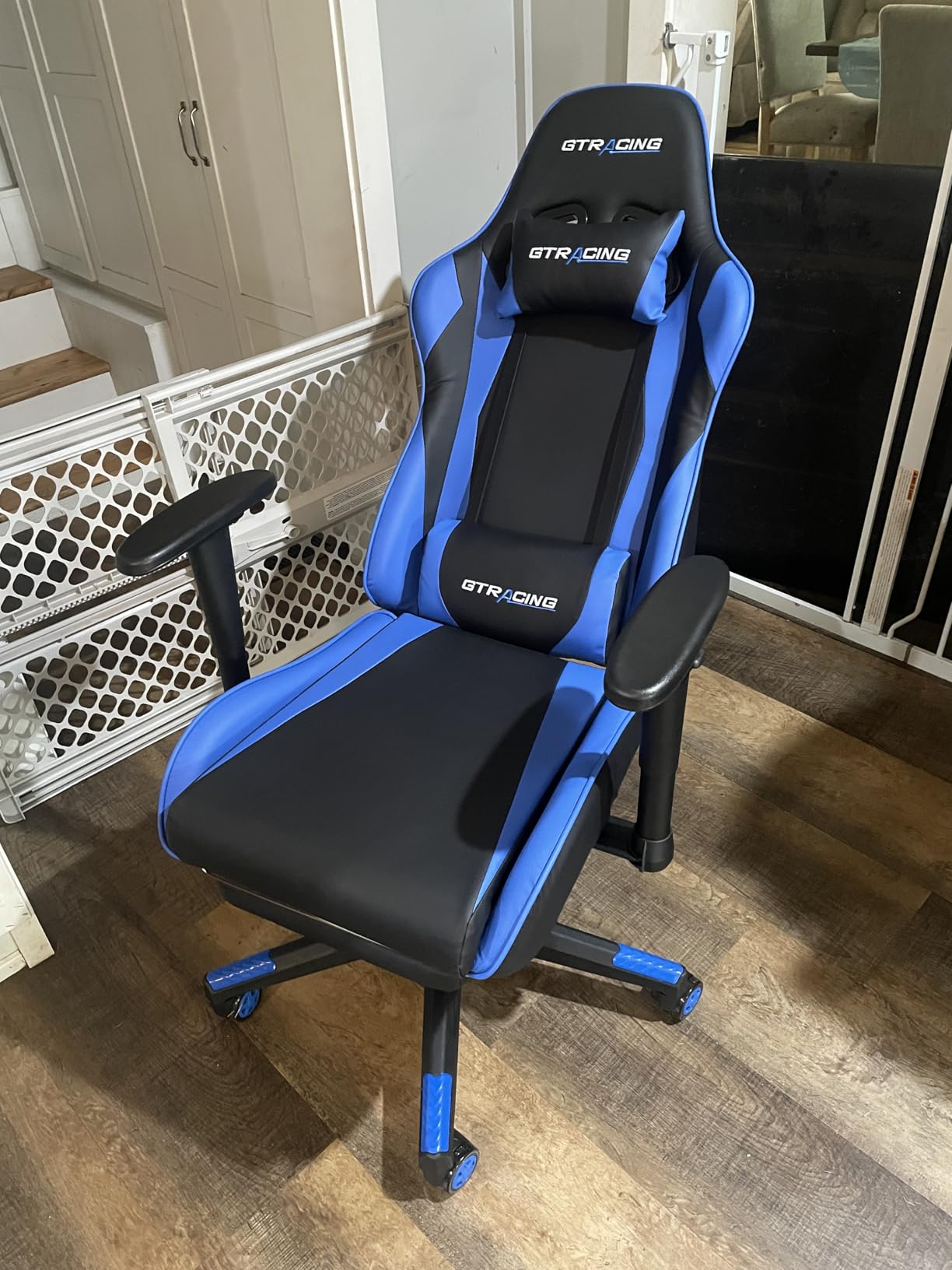 GTPLAYER Gaming Chair with Footrest, Ergonomic Computer Game Desk Chair, Reclining Gamer Chair Seat Height Adjustment, Swivel Rocker with Headrest and Lumbar (Gray) customer photo 1