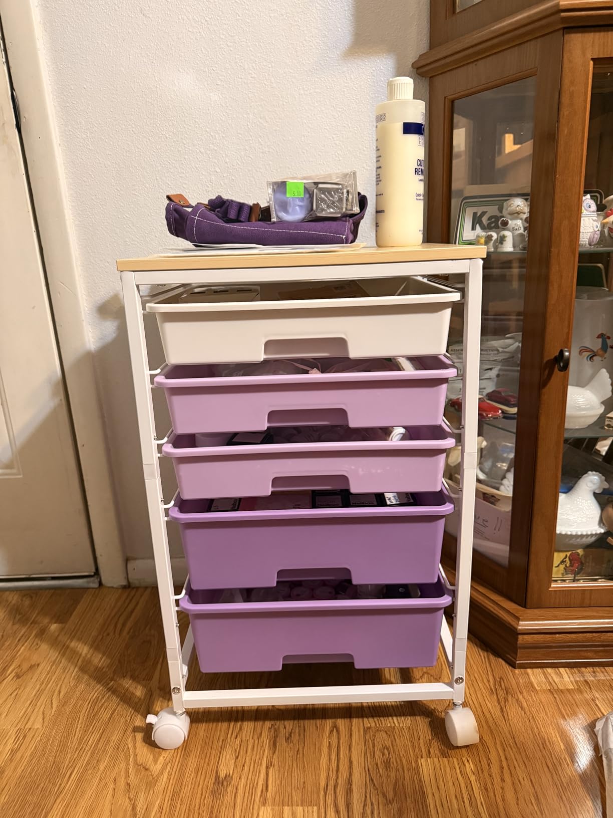 SYKIARIOL Rolling Cart with Drawers,5 Drawers Storage Cart,Light Green customer photo 2