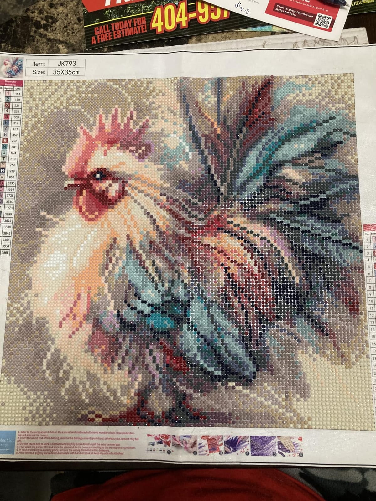 Acelii Colorful Rooster 5D Diamond Painting Kits for Adults Beginners customer photo 1