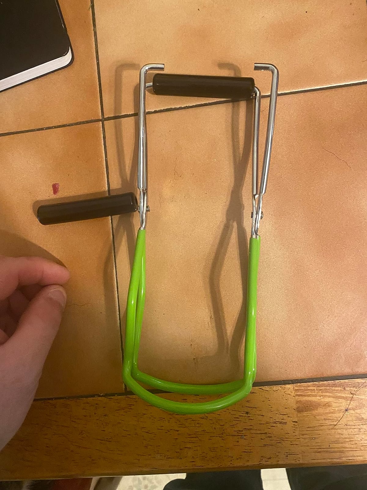 2 Pieces Stainless Steel Canning Jar Lifter Tongs and Canning Funnel with Safe and Secure Grip for Wide Mouth and Regular Jars, Easy to Clean and Dishwasher Safe (Black) customer photo 2