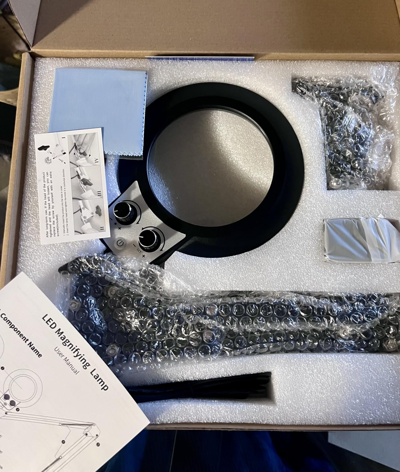 KIRKAS 12X Magnifying Glass with Light and Stand, Extra-Long Arm Knob customer photo 1