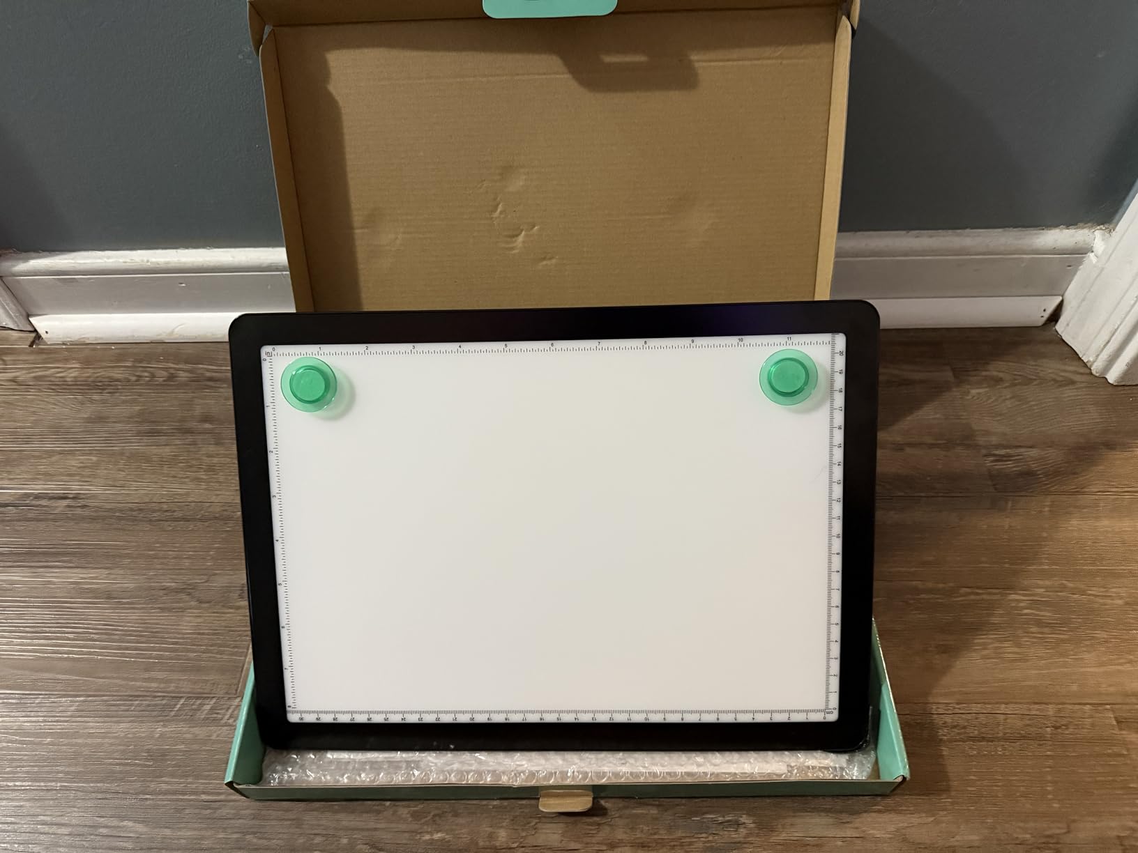 TOHETO Rechargeable A4 Light Board with Stand, Super Bright Magnetic Light Pad with Side Buttons, Wireless Light Box for Tracing and Drawing, Cordless LED Light Table for Diamond Painting, Sketching customer photo 1